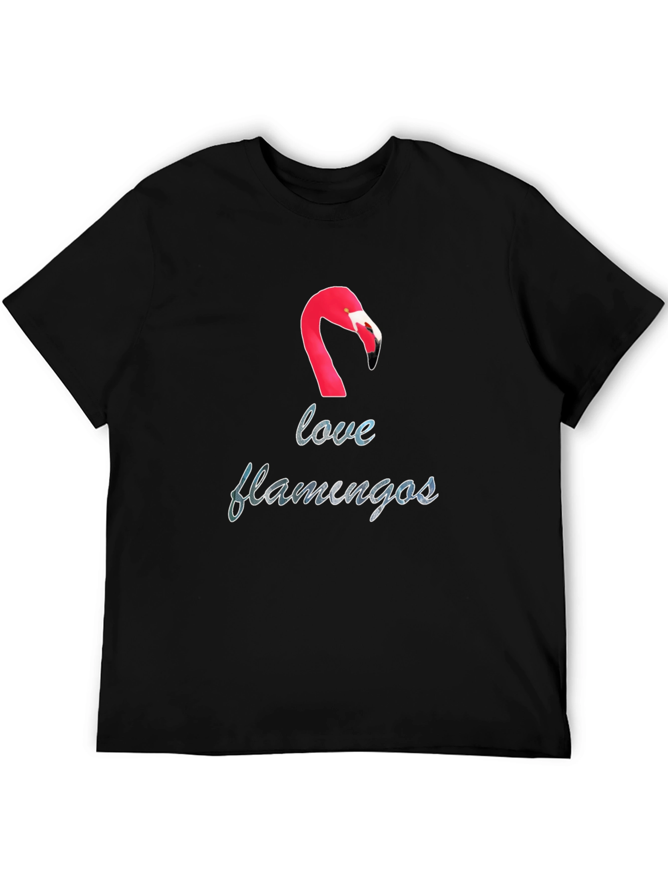 Love Flamingos Black T-Shirt
