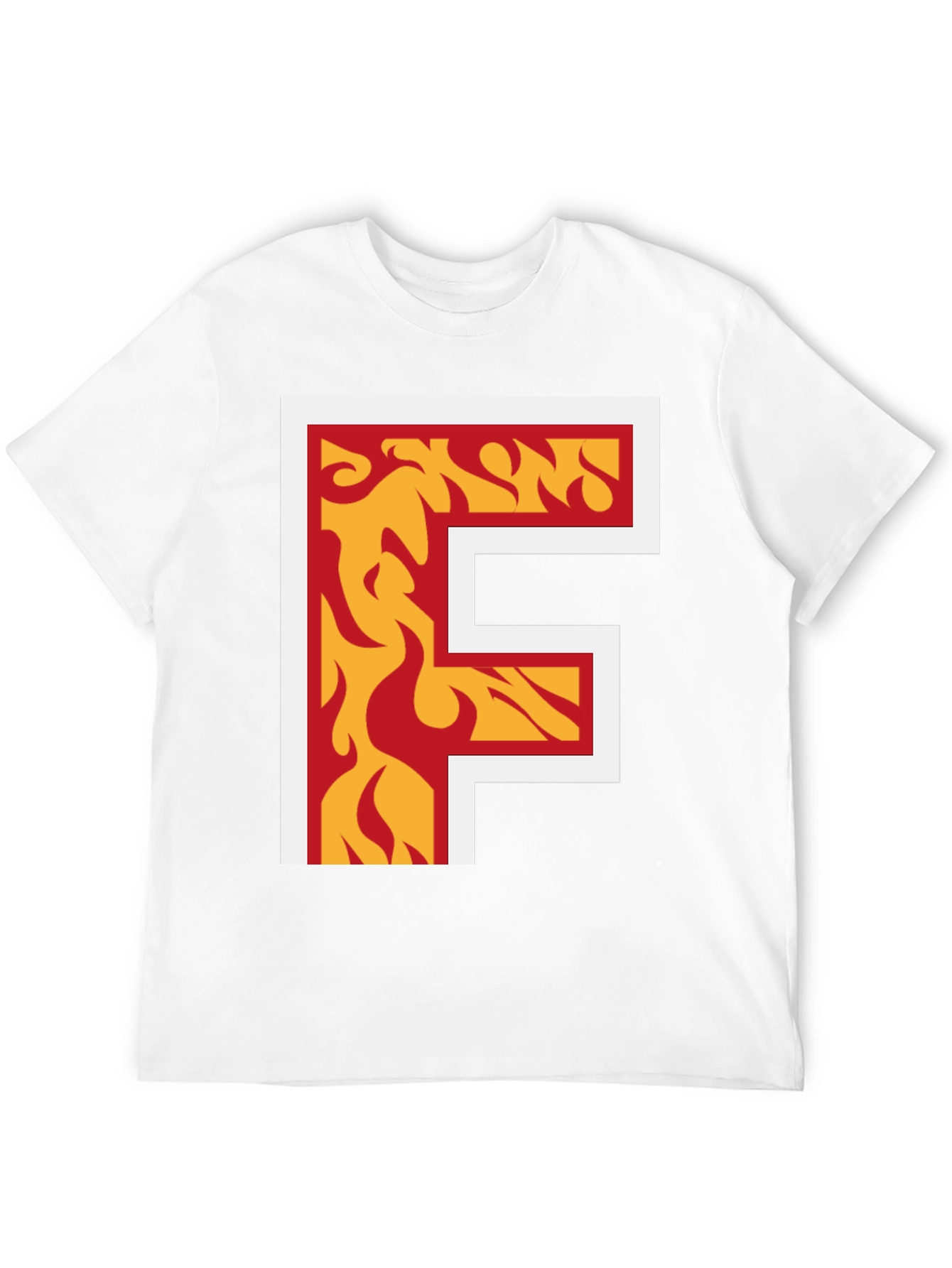 Fiery Letter F Graphic Tee - Bold Black T-Shirt