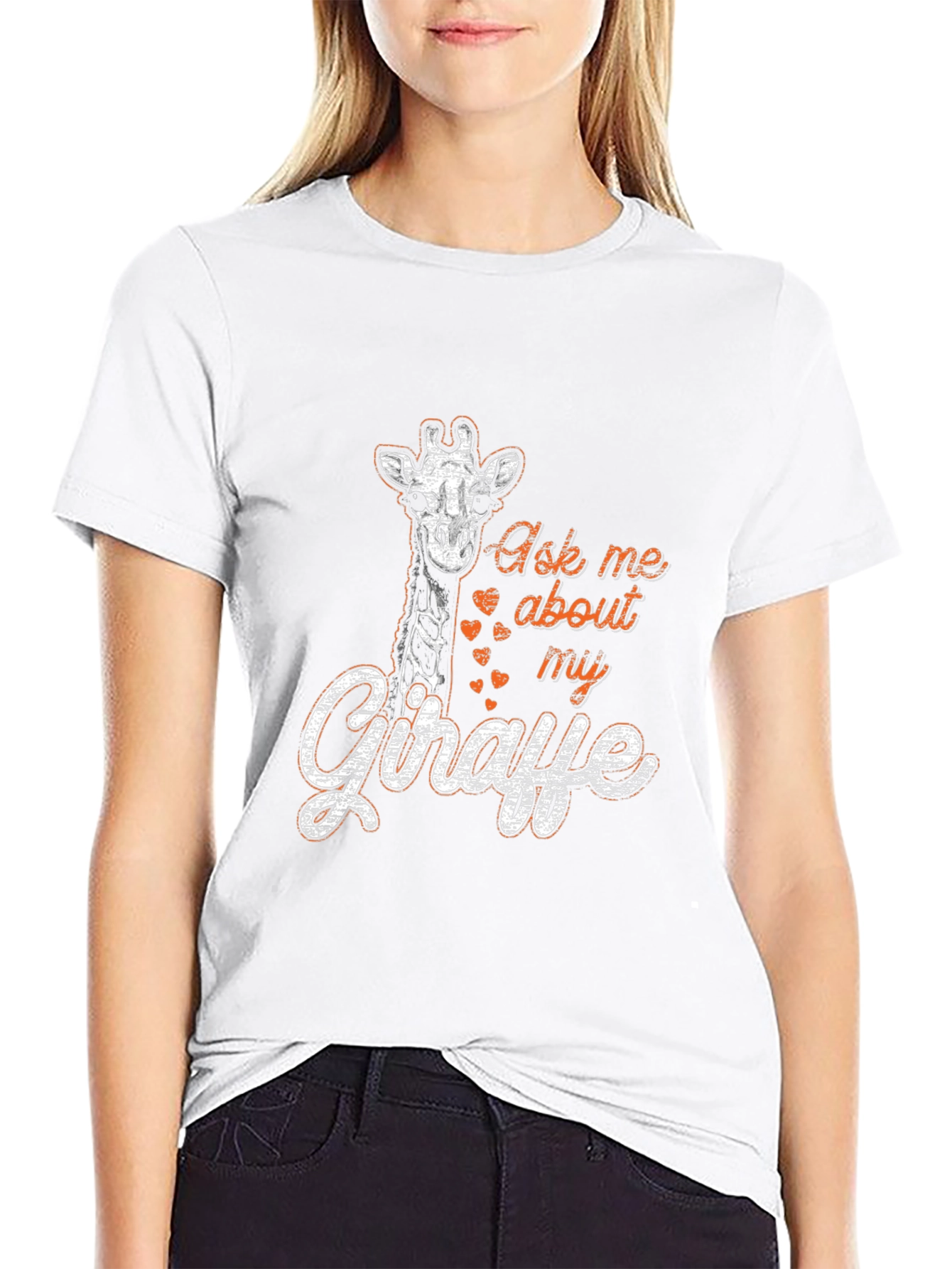 Ask Me About My Giraffe Graphic Tee - Black