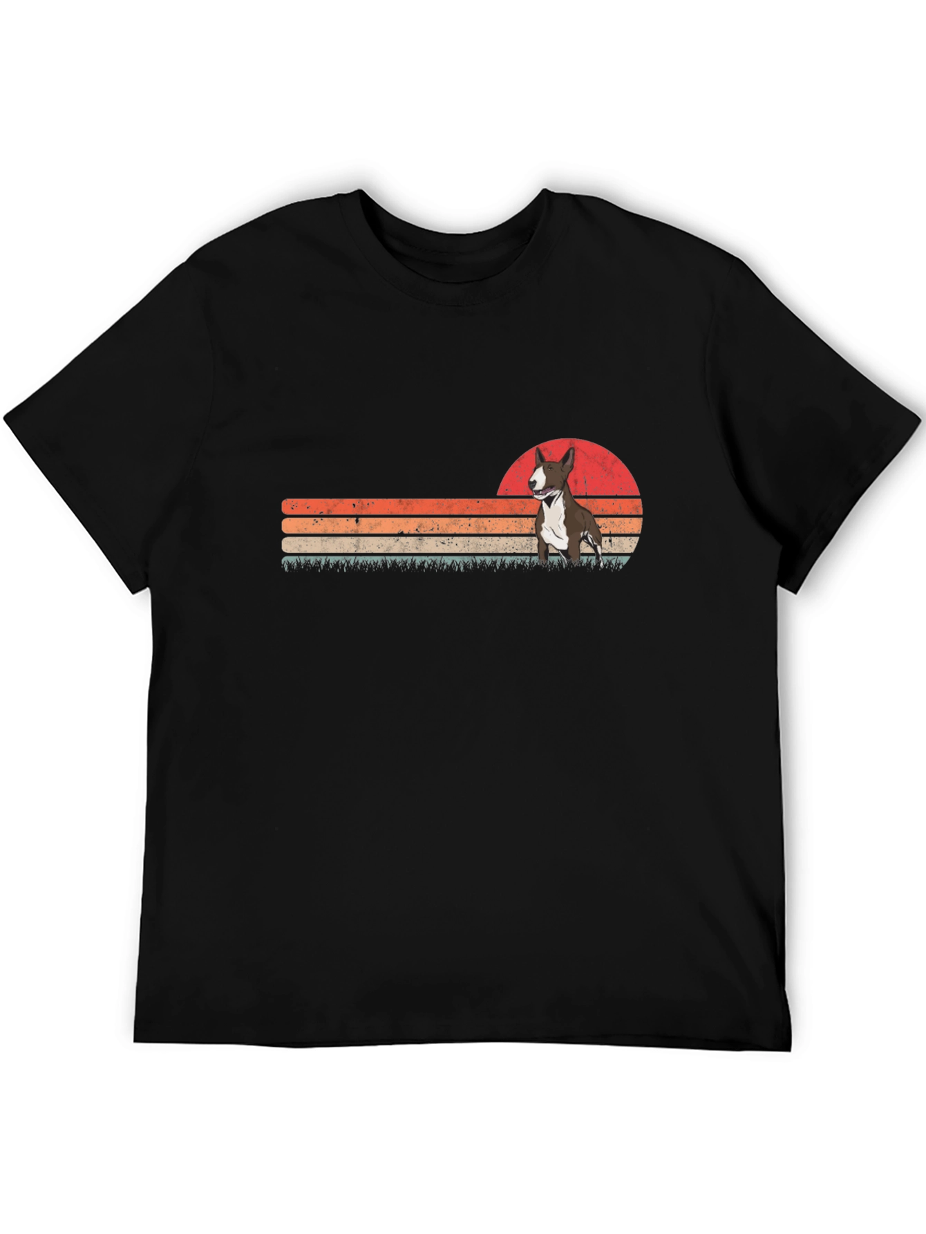 Retro Bull Terrier Graphic Tee - Black