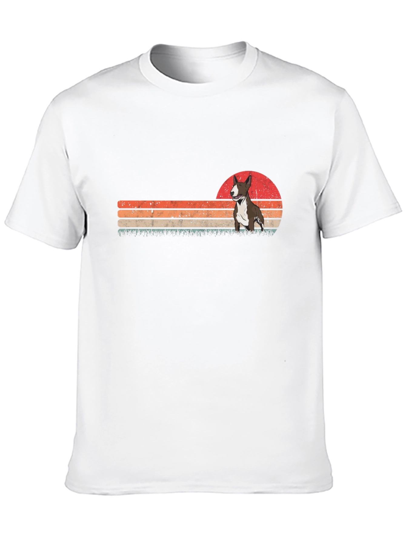Retro Bull Terrier Graphic Tee - Black
