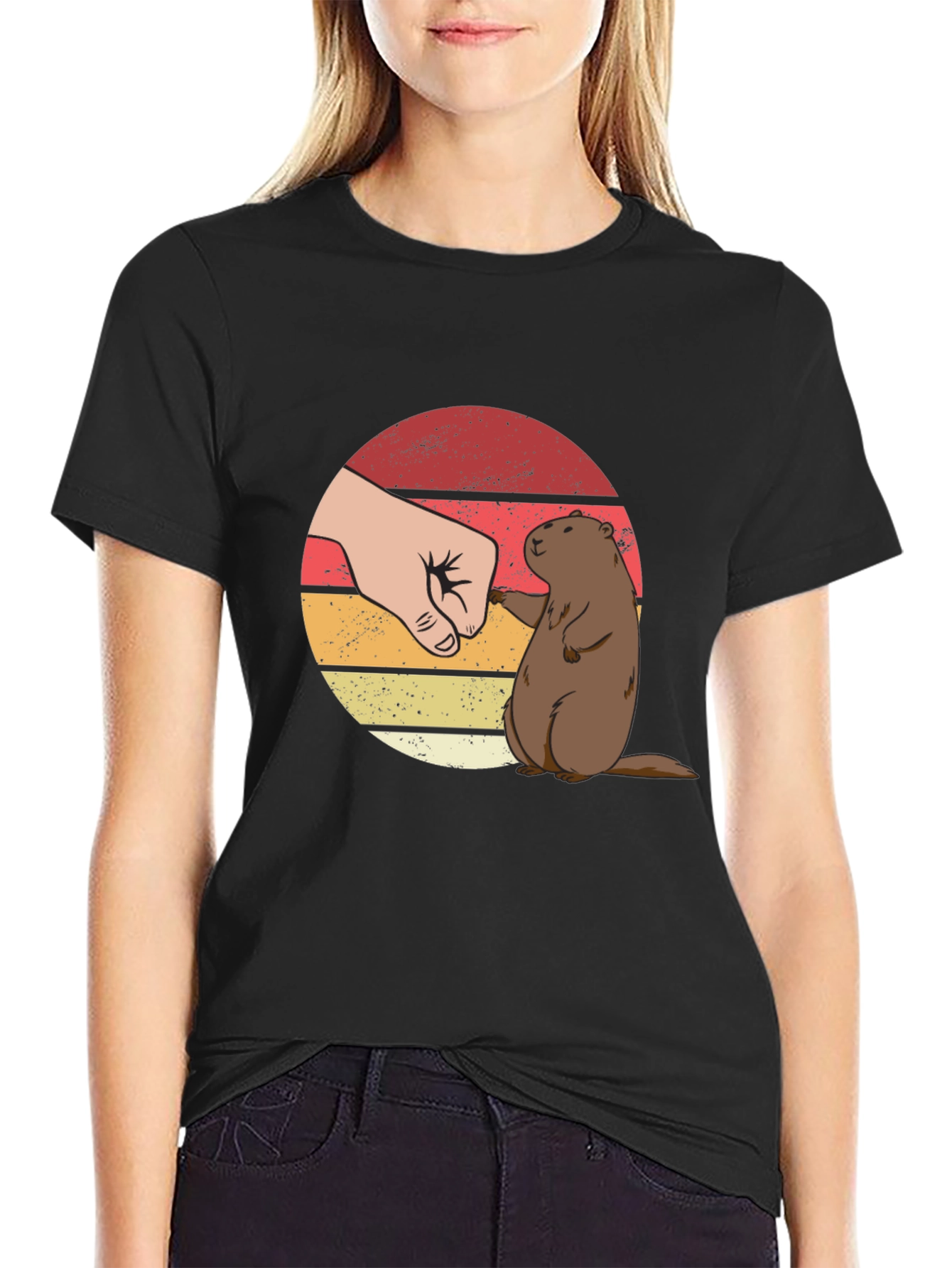 Groundhog Fist Bump Graphic Tee
