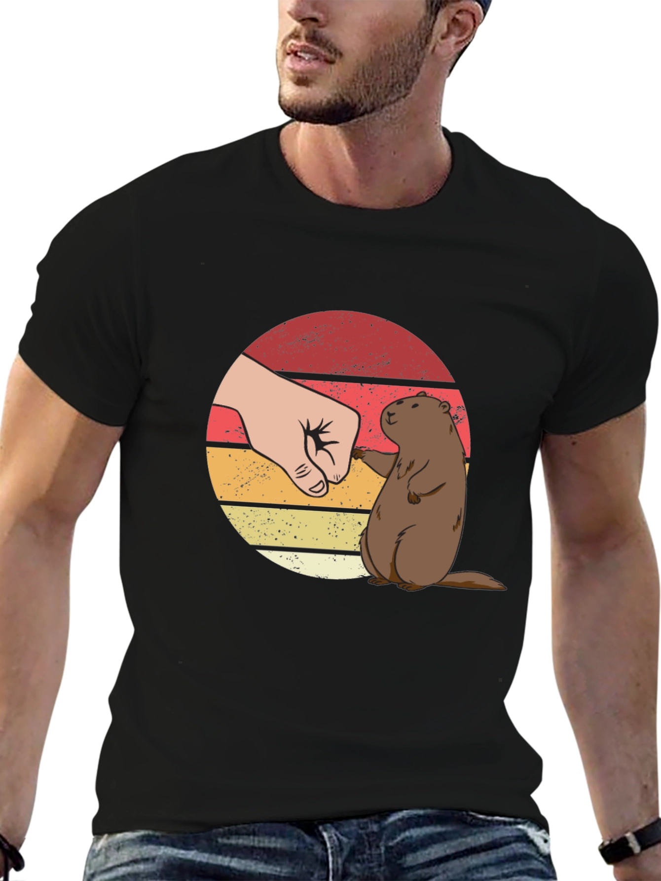 Groundhog Fist Bump Graphic Tee