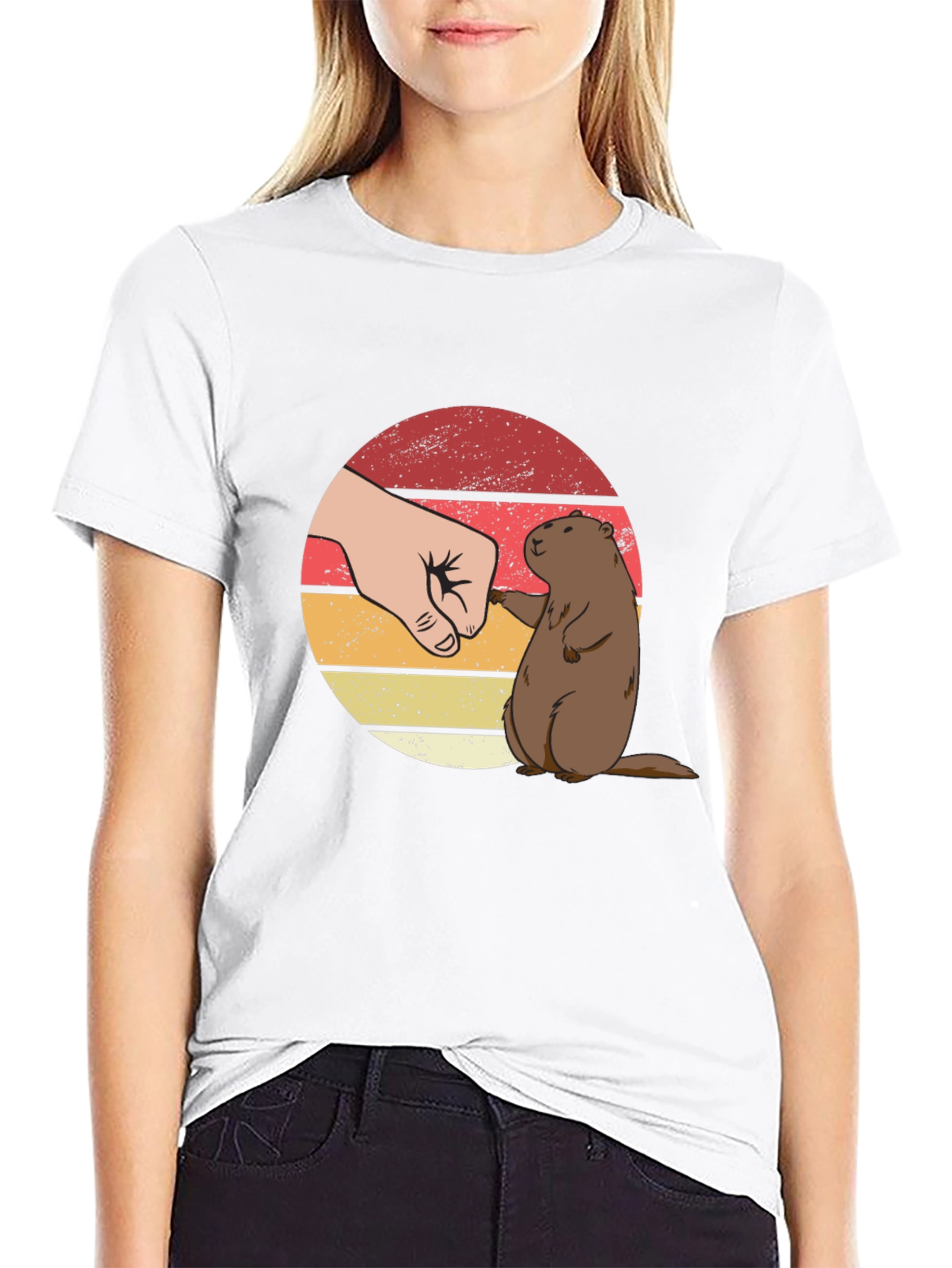 Groundhog Fist Bump Graphic Tee