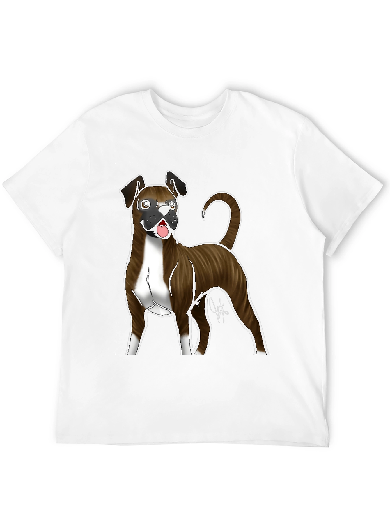 Boxer Dog Graphic Tee - Mens Black T-Shirt