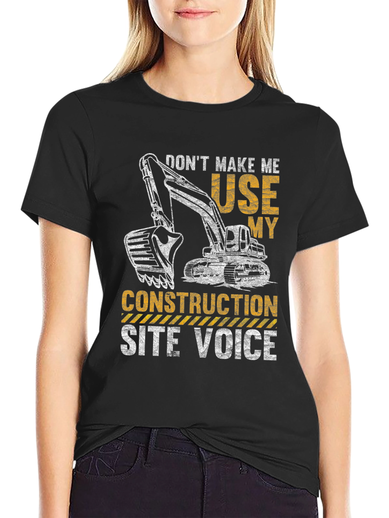 Construction Site Voice T-Shirt Funny Excavator