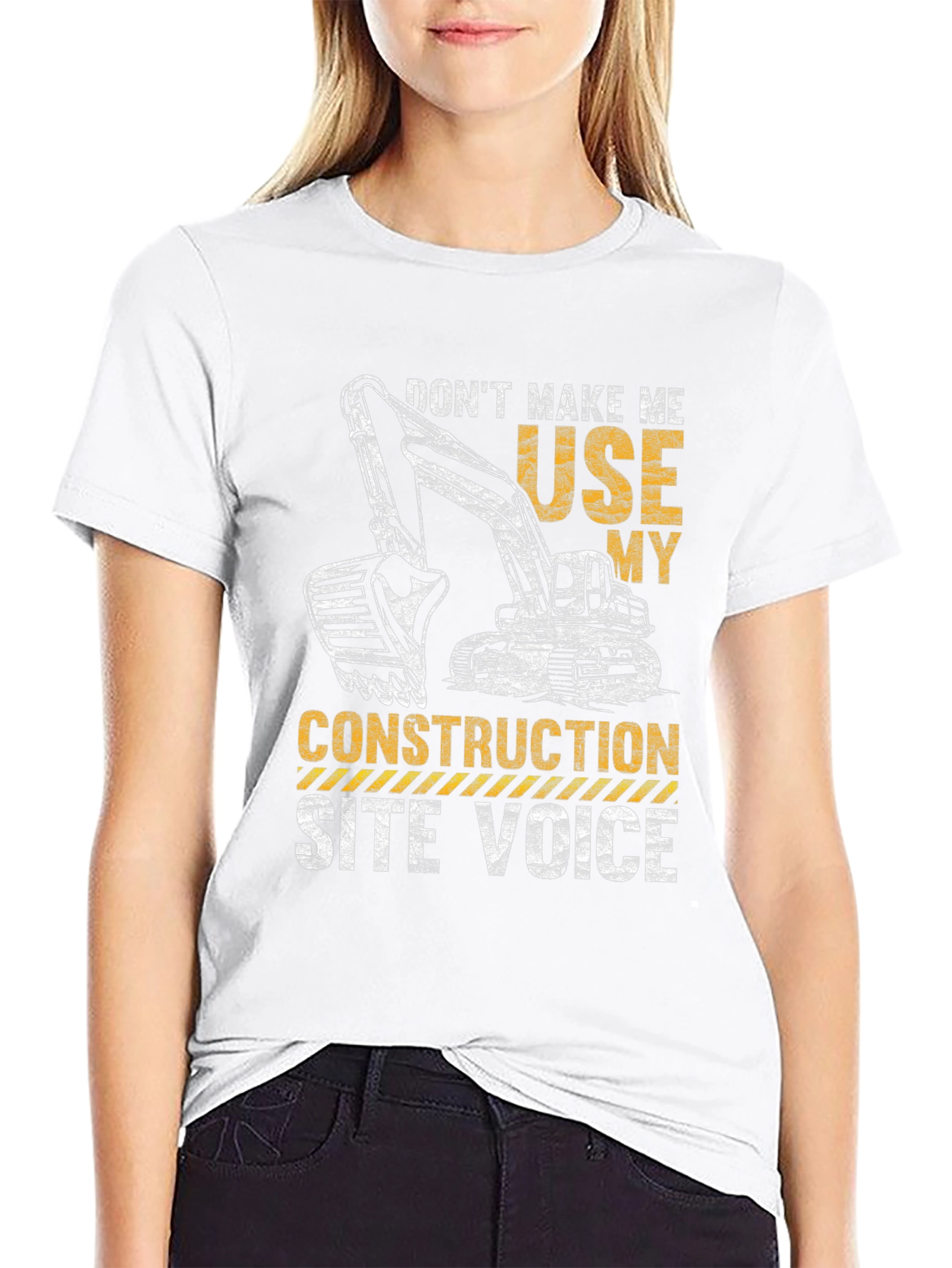 Construction Site Voice T-Shirt Funny Excavator