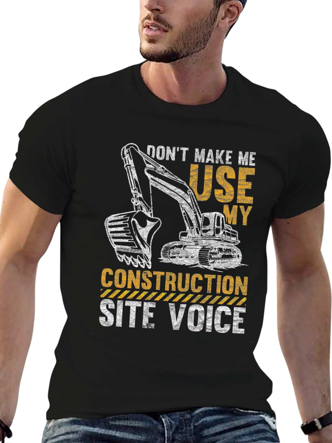 Construction Site Voice T-Shirt Funny Excavator