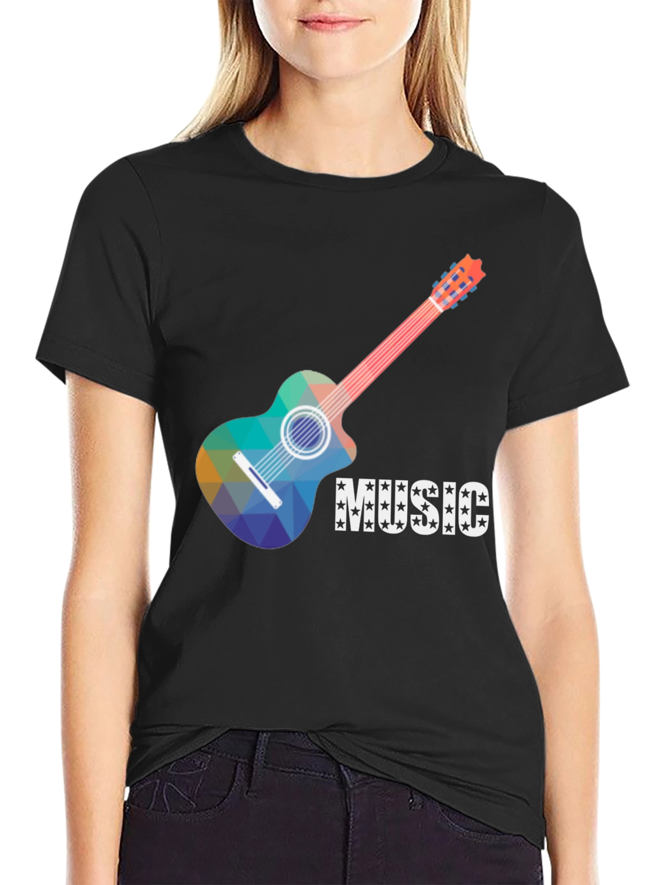 Music Guitar Graphic Tee - Cool Design T-Shirt
