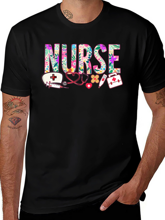 Floral Nurse Graphic T-Shirt
