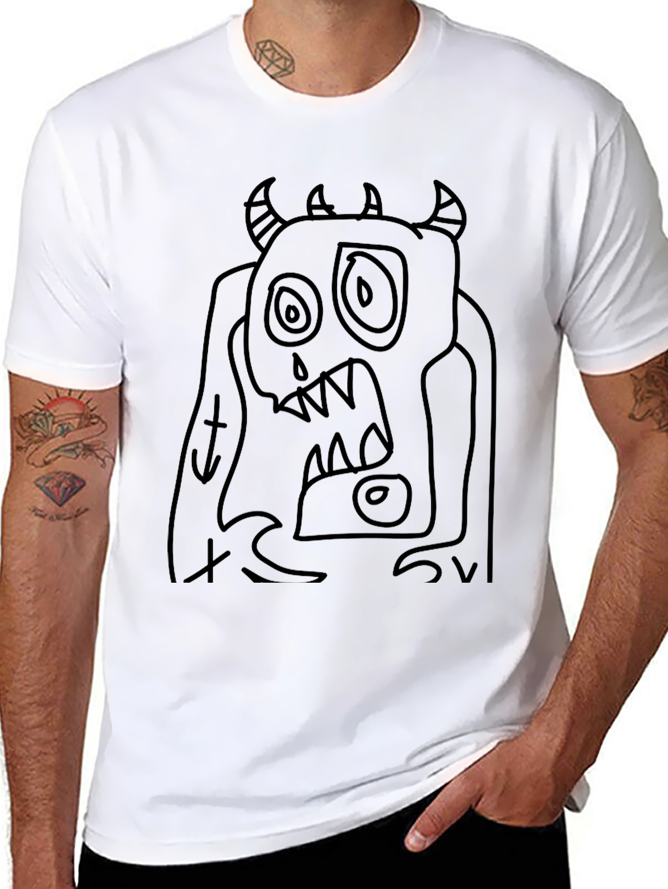 Monster Graphic Black T-Shirt