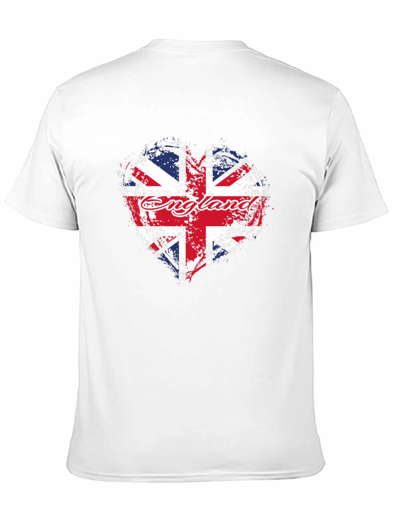 England Flag Heart T-Shirt - Black