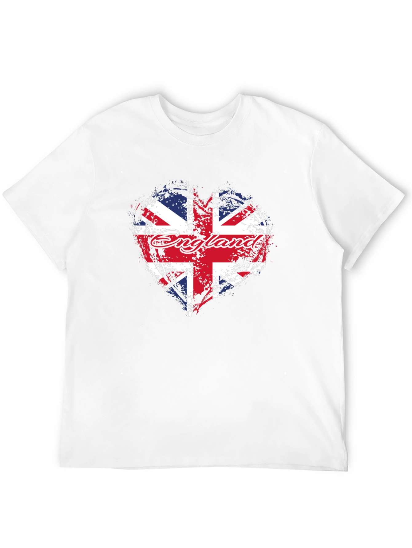 England Flag Heart T-Shirt - Black