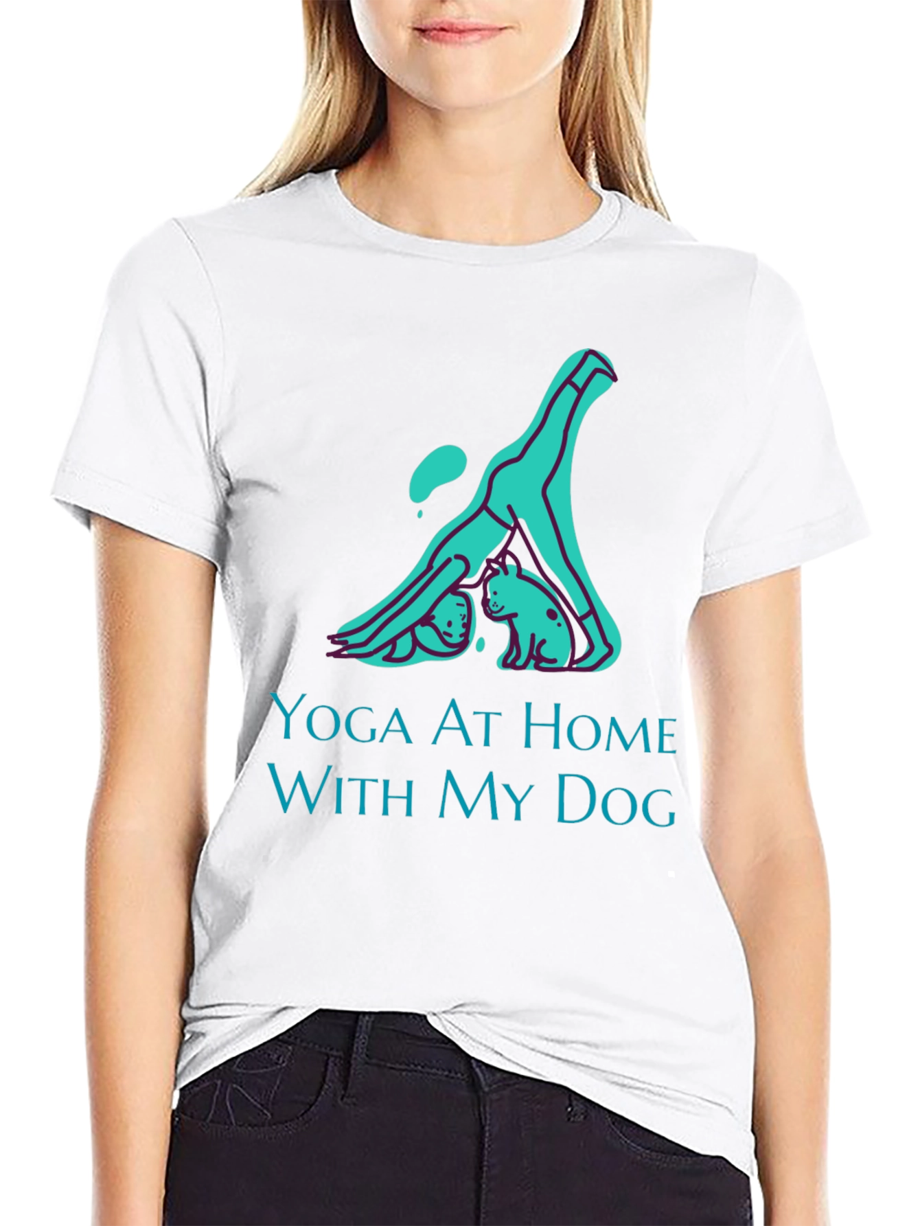 Yoga At Home With My Dog Graphic T-Shirt