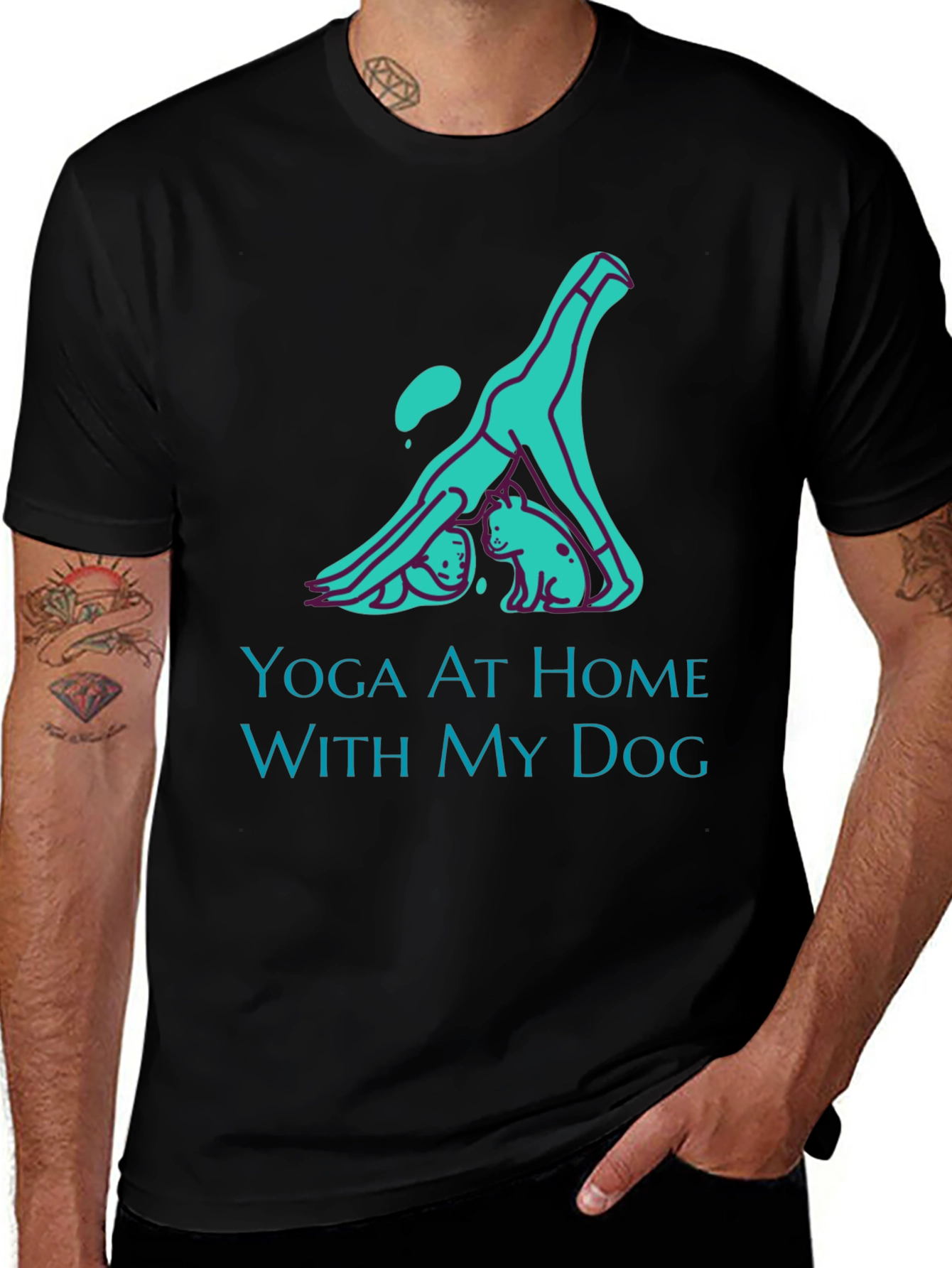 Yoga At Home With My Dog Graphic T-Shirt