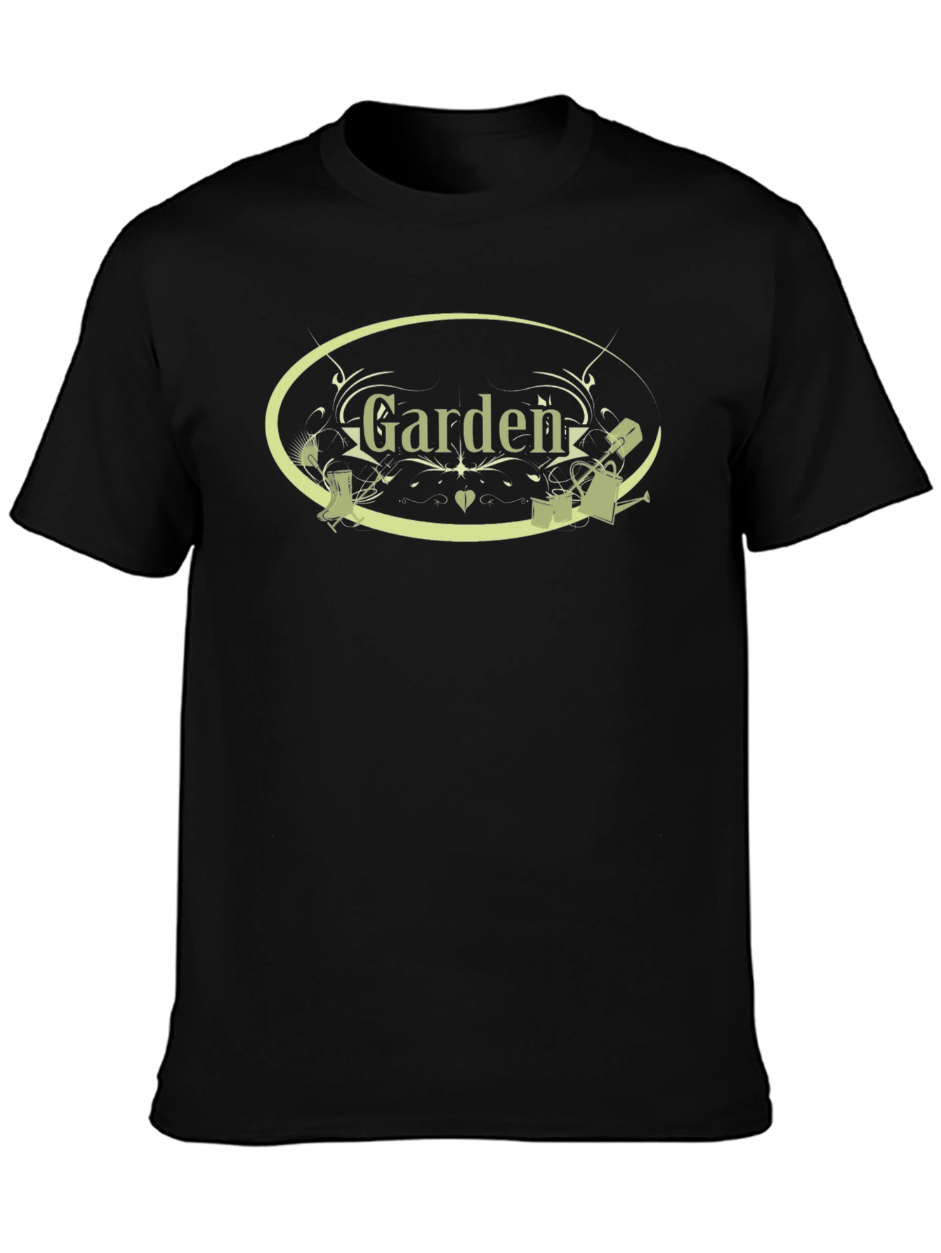 Garden Themed Black T-Shirt