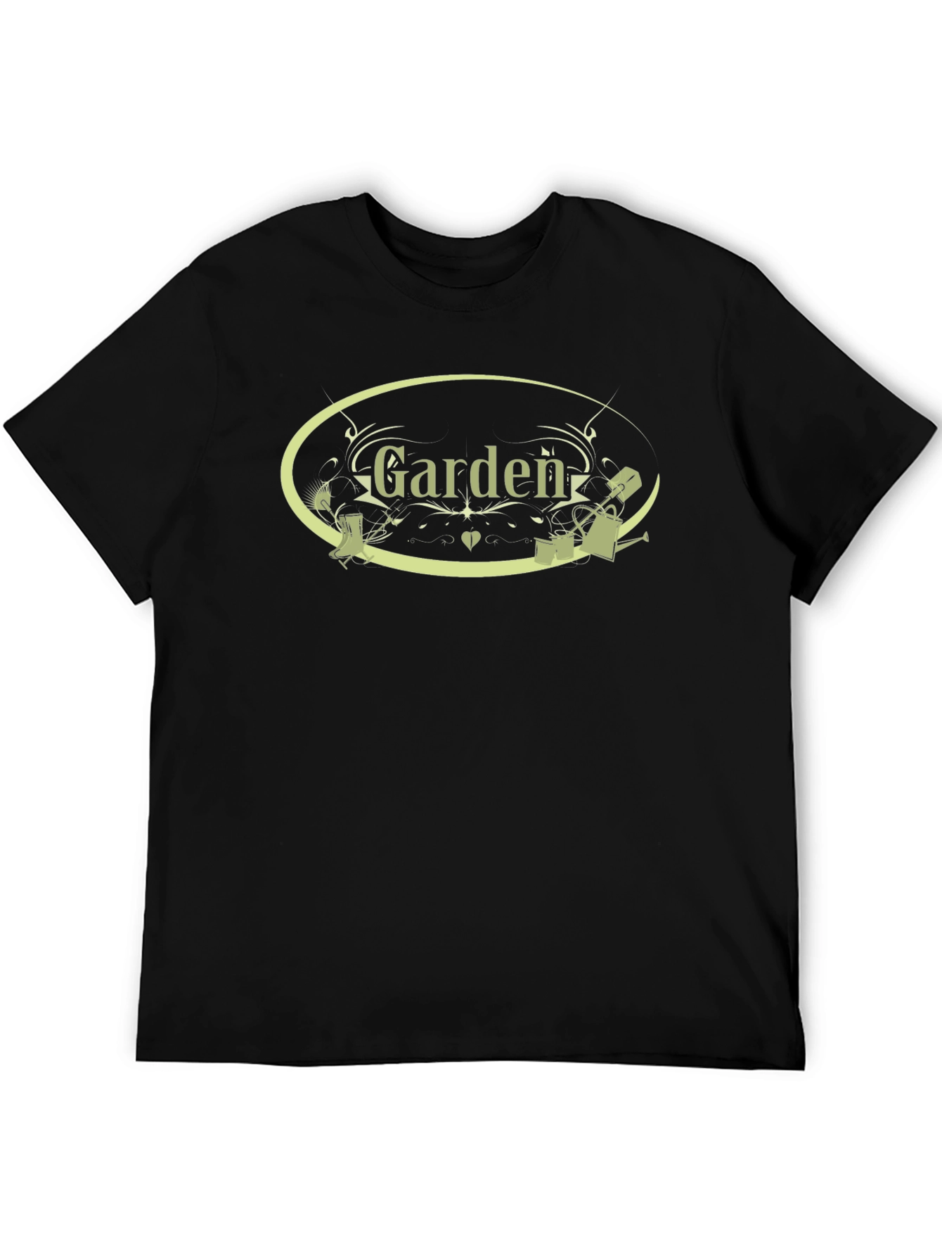 Garden Themed Black T-Shirt