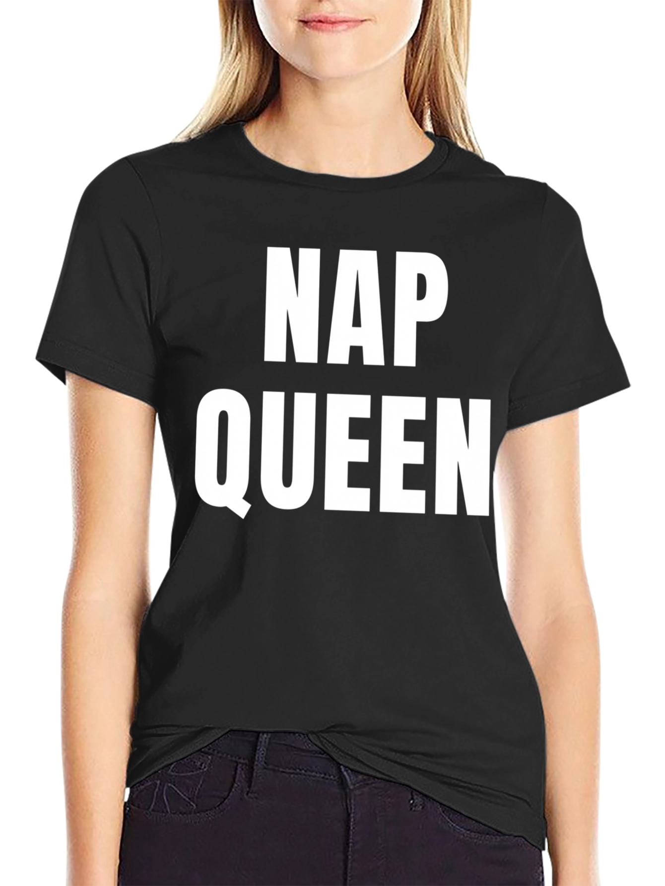 Nap Queen T-Shirt - Black Cotton Tee