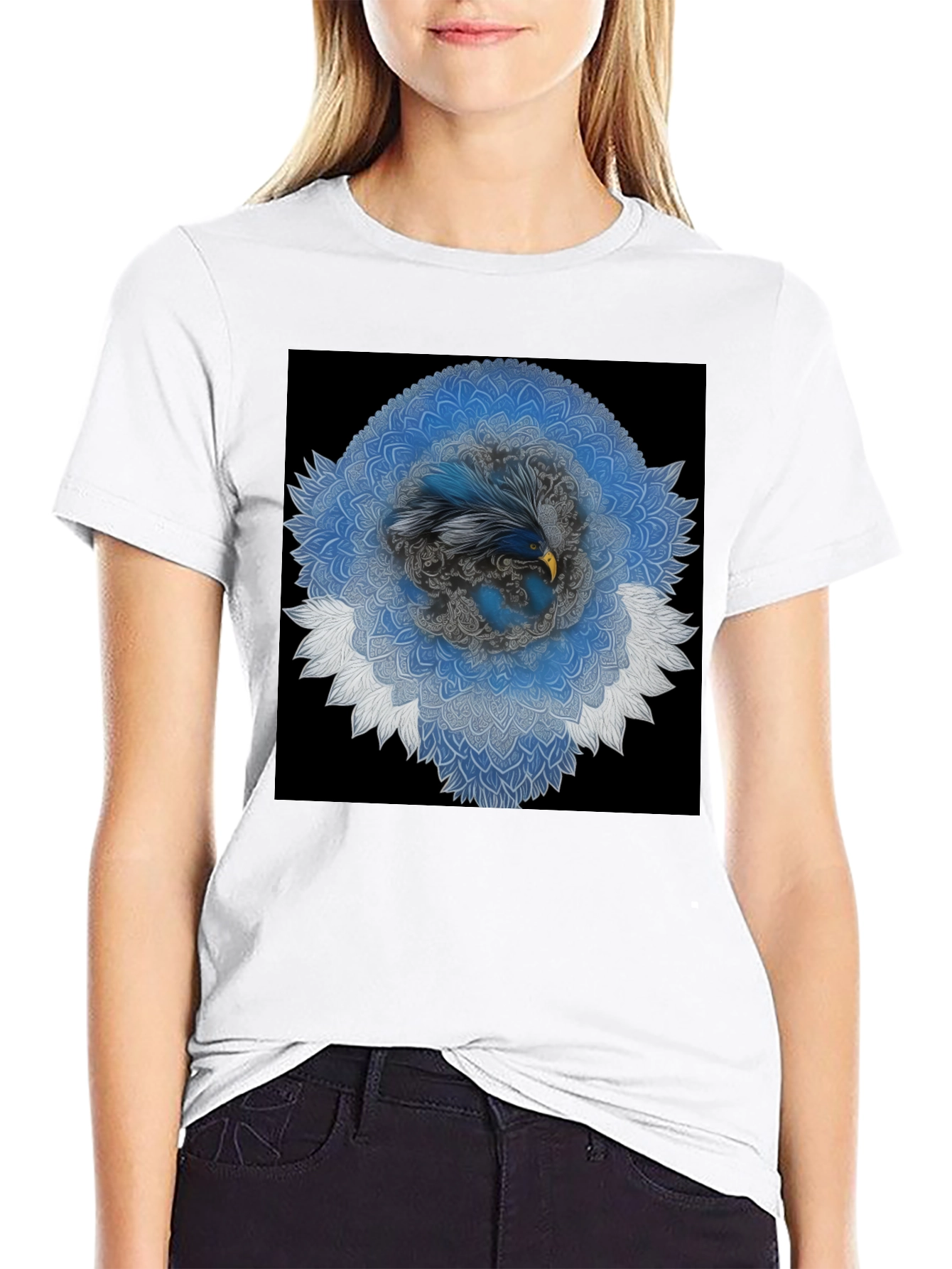 Eagle Mandala Graphic Tee - Modern Black T-Shirt