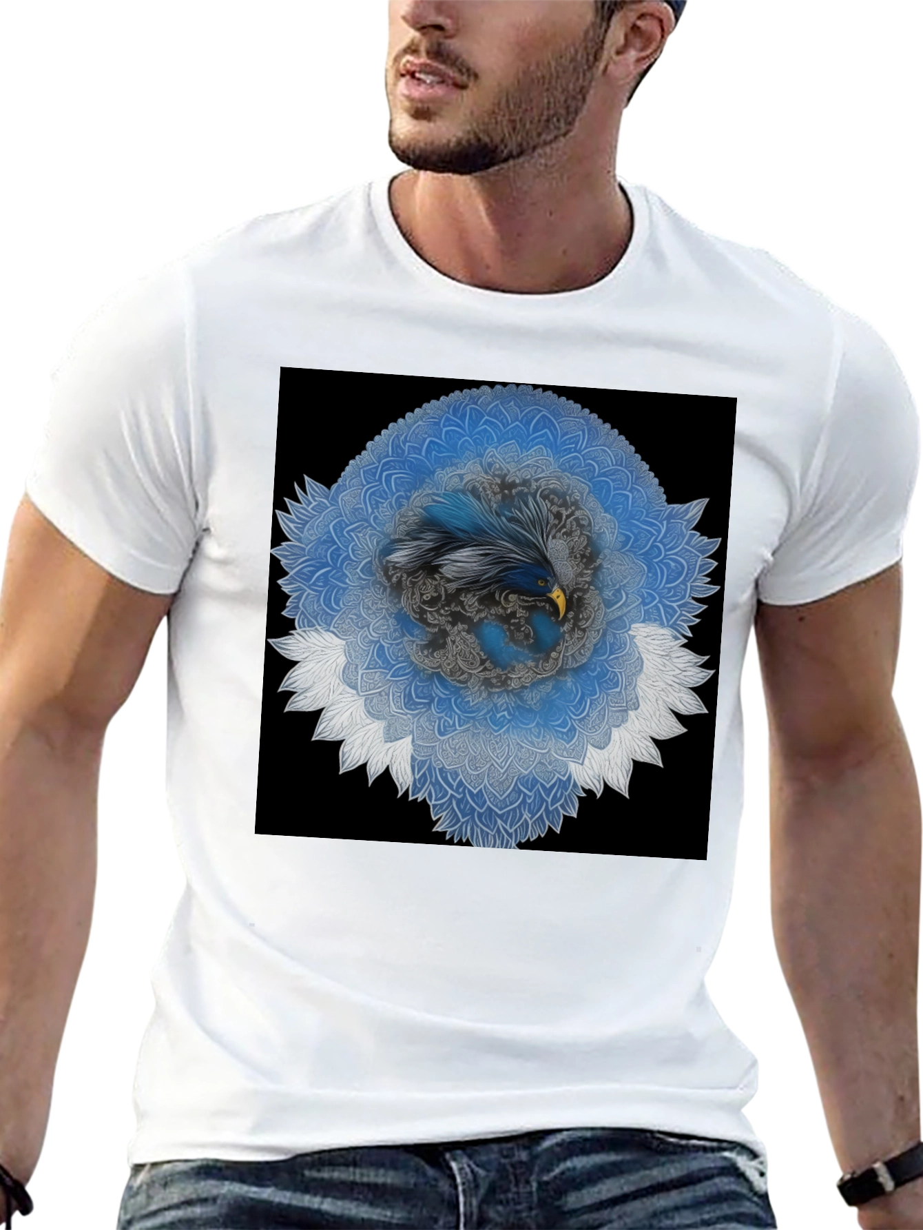 Eagle Mandala Graphic Tee - Modern Black T-Shirt