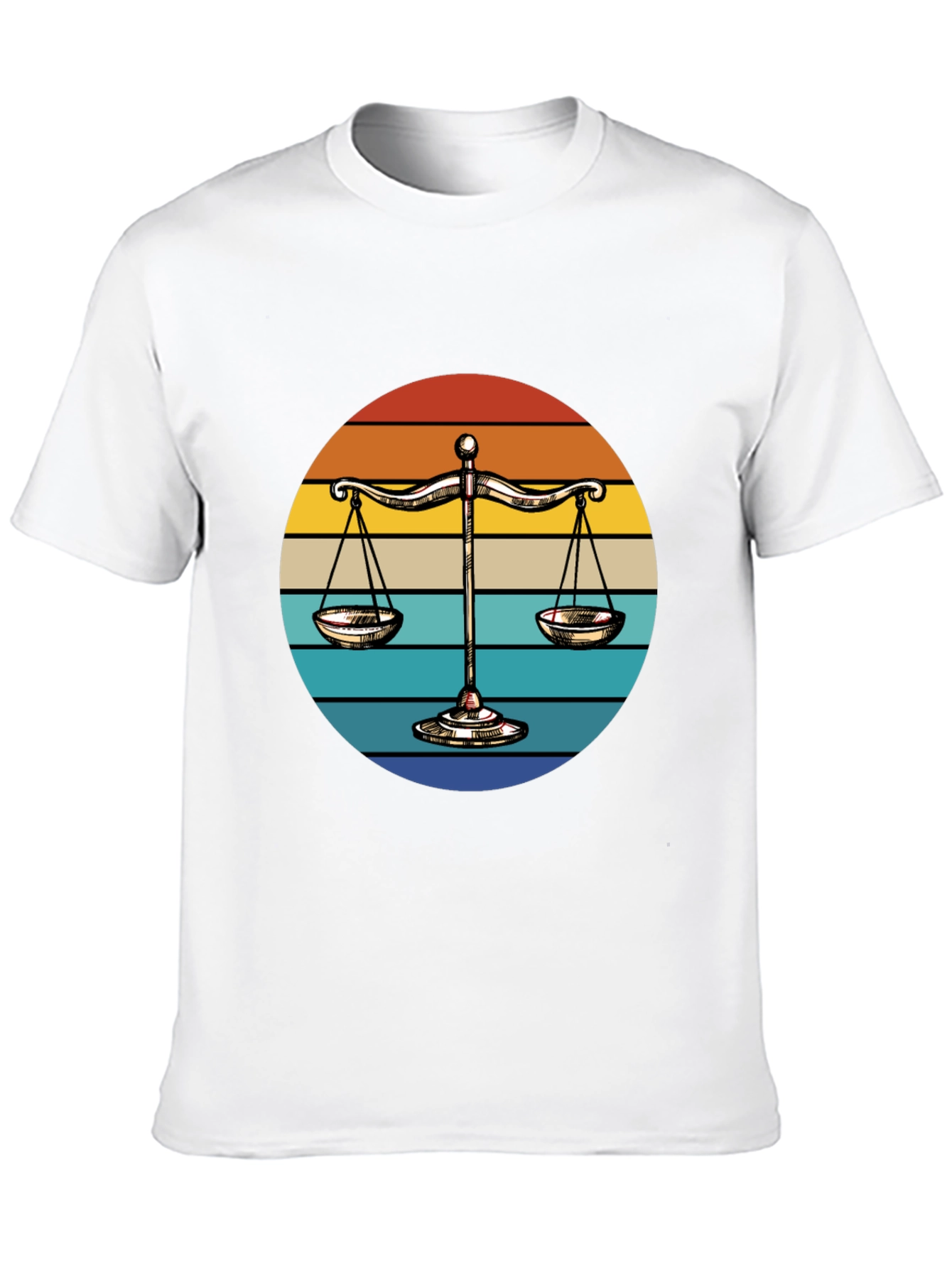 Scales of Justice Retro Sunset T-Shirt