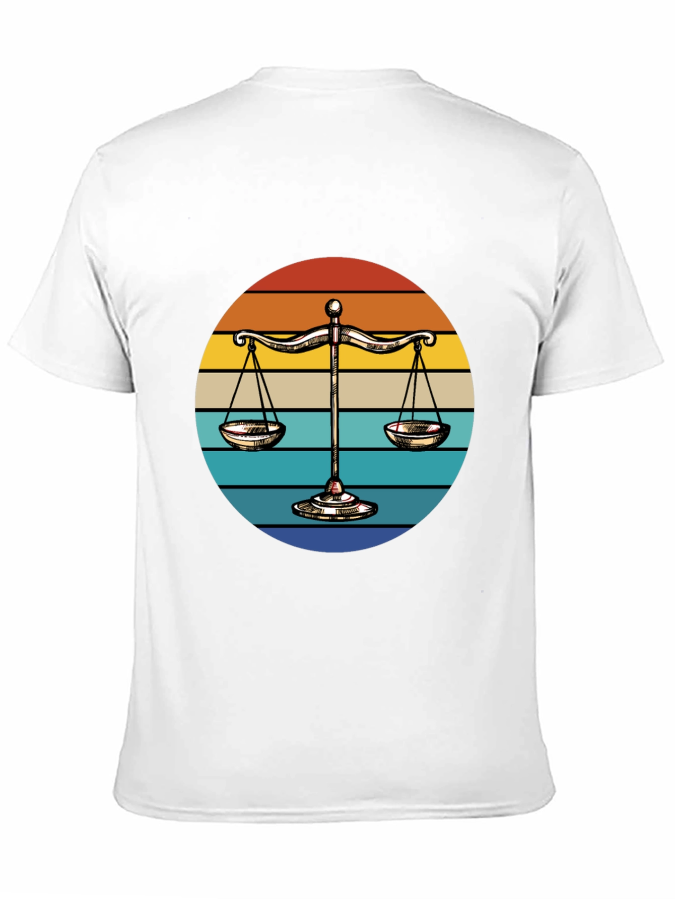 Scales of Justice Retro Sunset T-Shirt