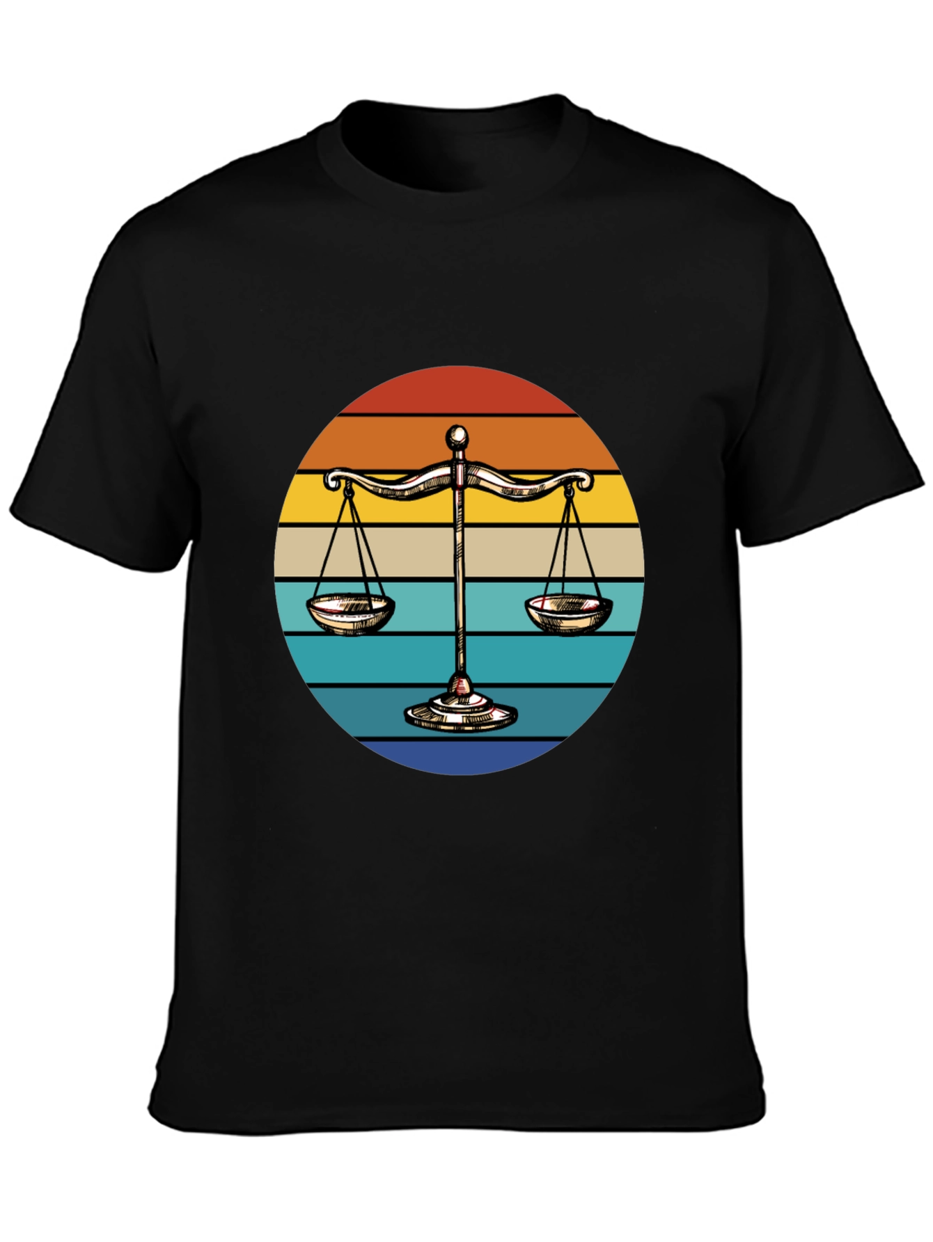 Scales of Justice Retro Sunset T-Shirt