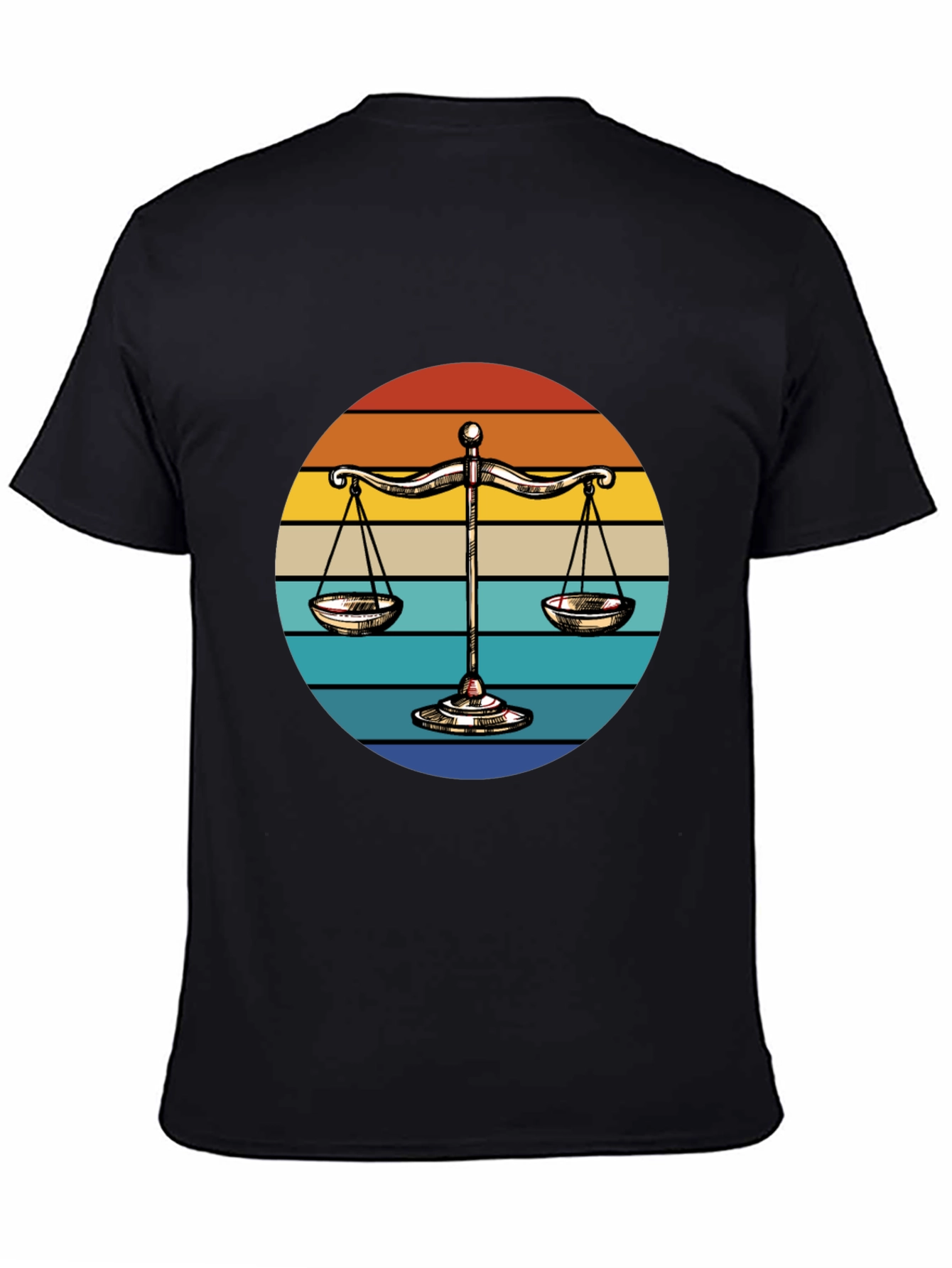 Scales of Justice Retro Sunset T-Shirt