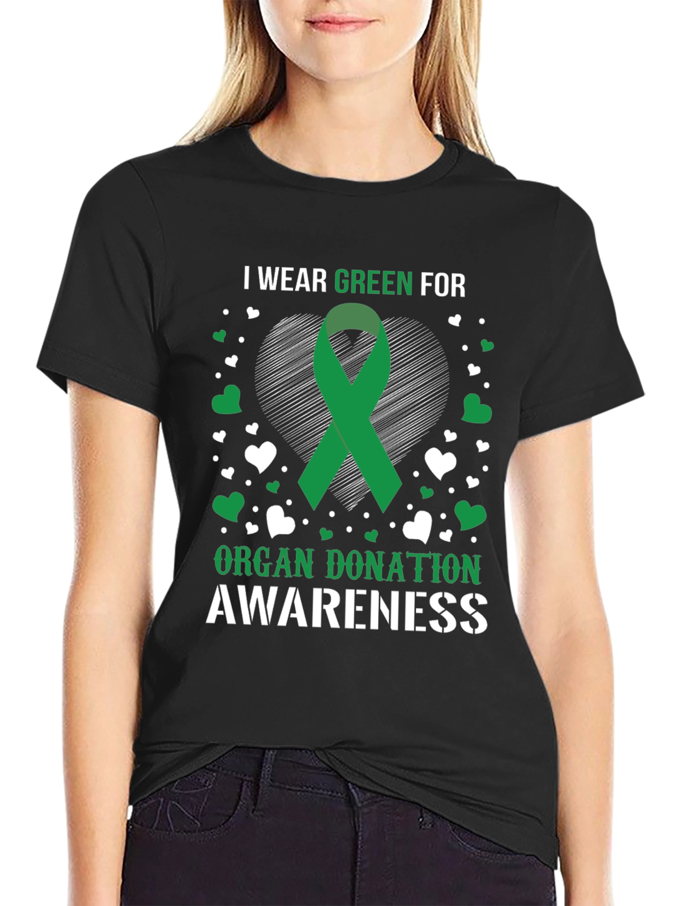 Organ Donation Awareness Green Ribbon T-Shirt