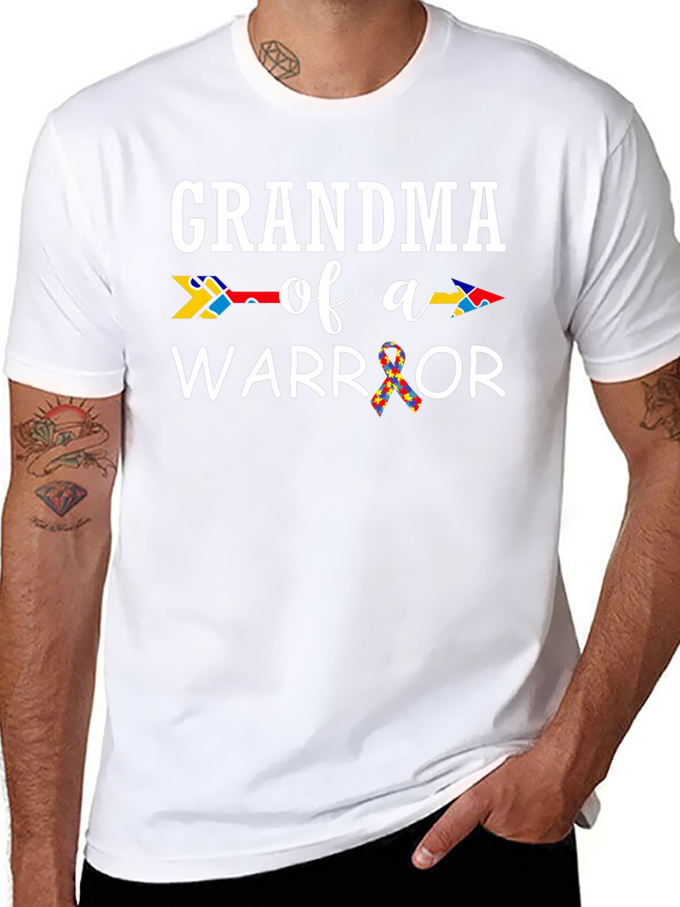 Grandma of a Warrior Autism Awareness T-Shirt