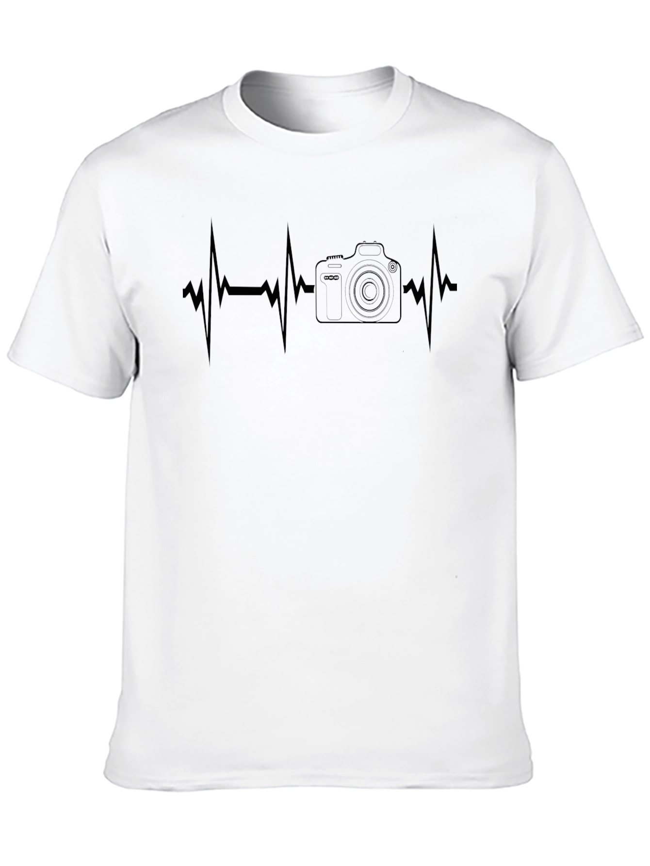 Photographer Heartbeat Graphic Tee - Black