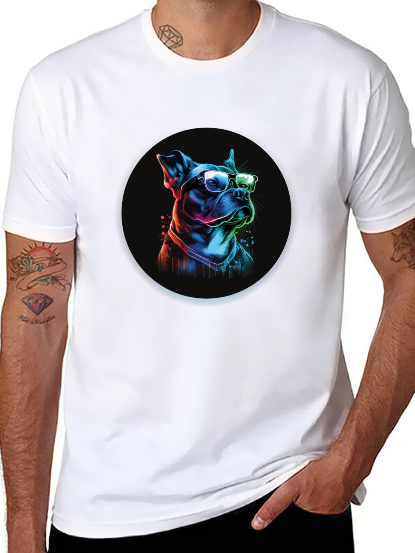 Dog with Glasses Graphic Tee