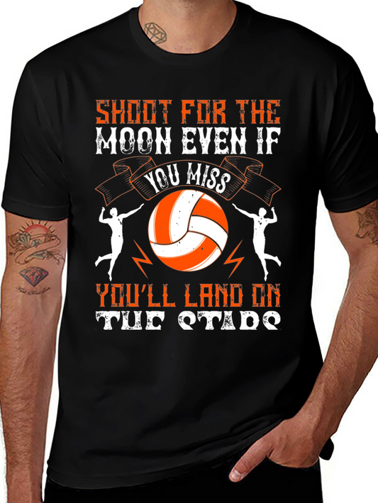 Volleyball Moon T-Shirt: Shoot for the Moon Graphic Tee