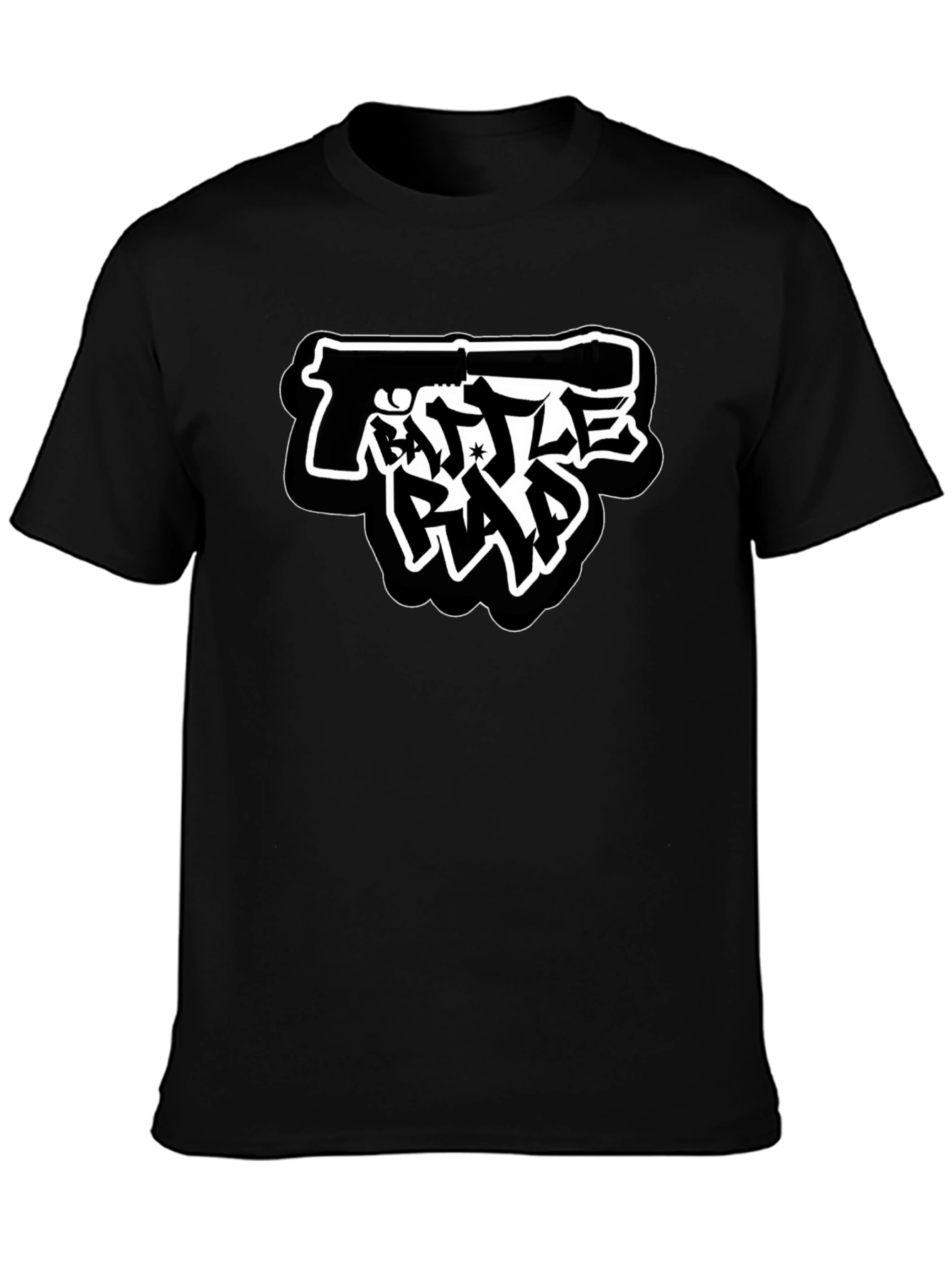 Battle Rap Gun Graphic T-Shirt - Black