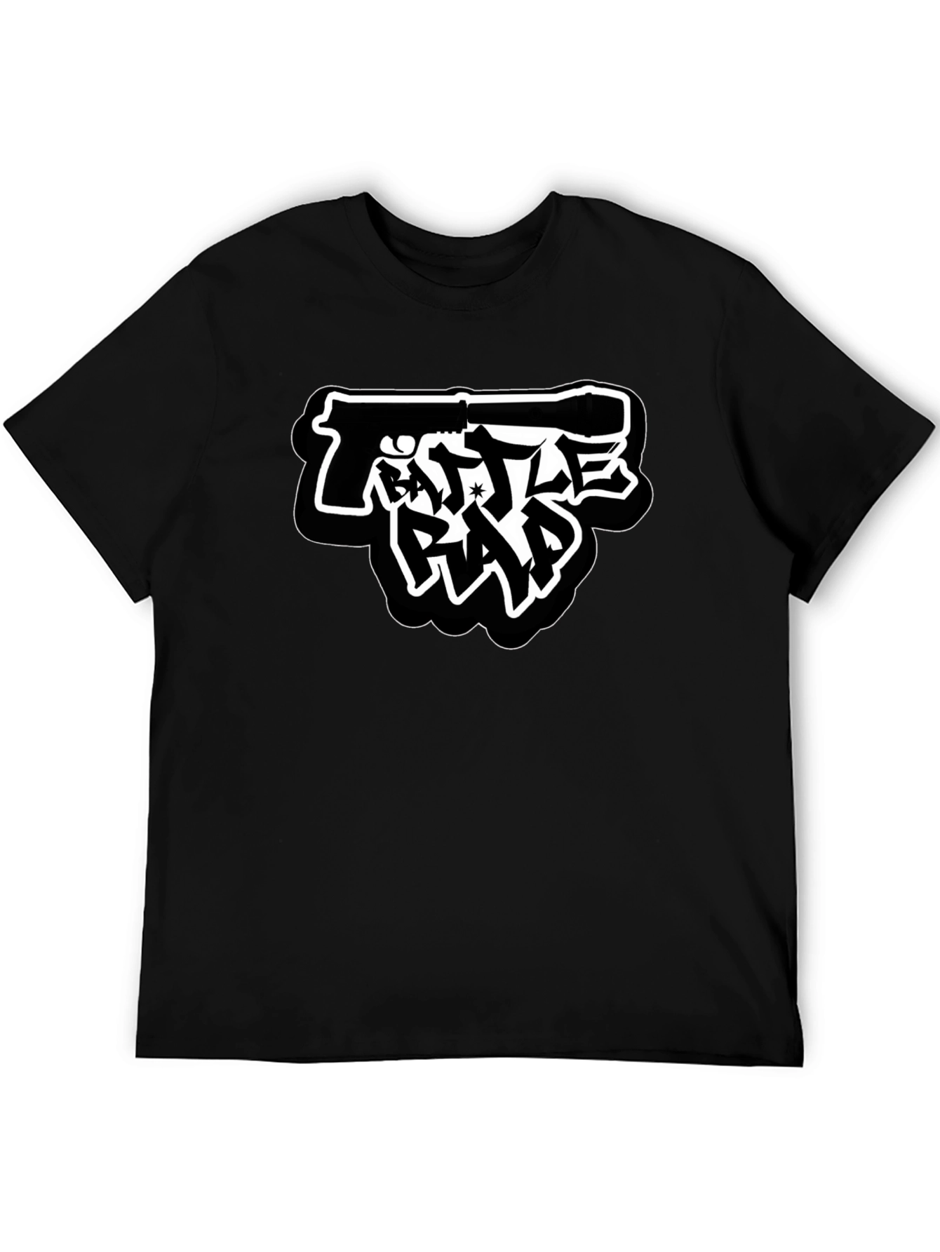 Battle Rap Gun Graphic T-Shirt - Black