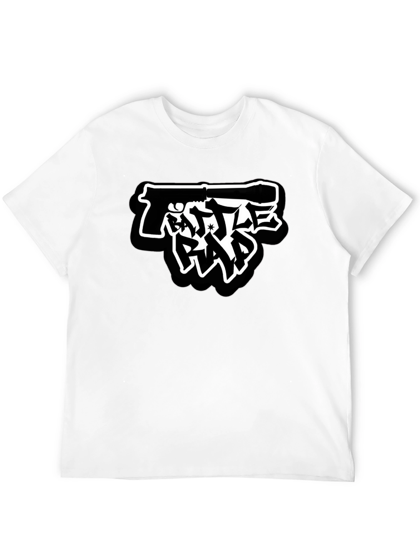 Battle Rap Gun Graphic T-Shirt - Black