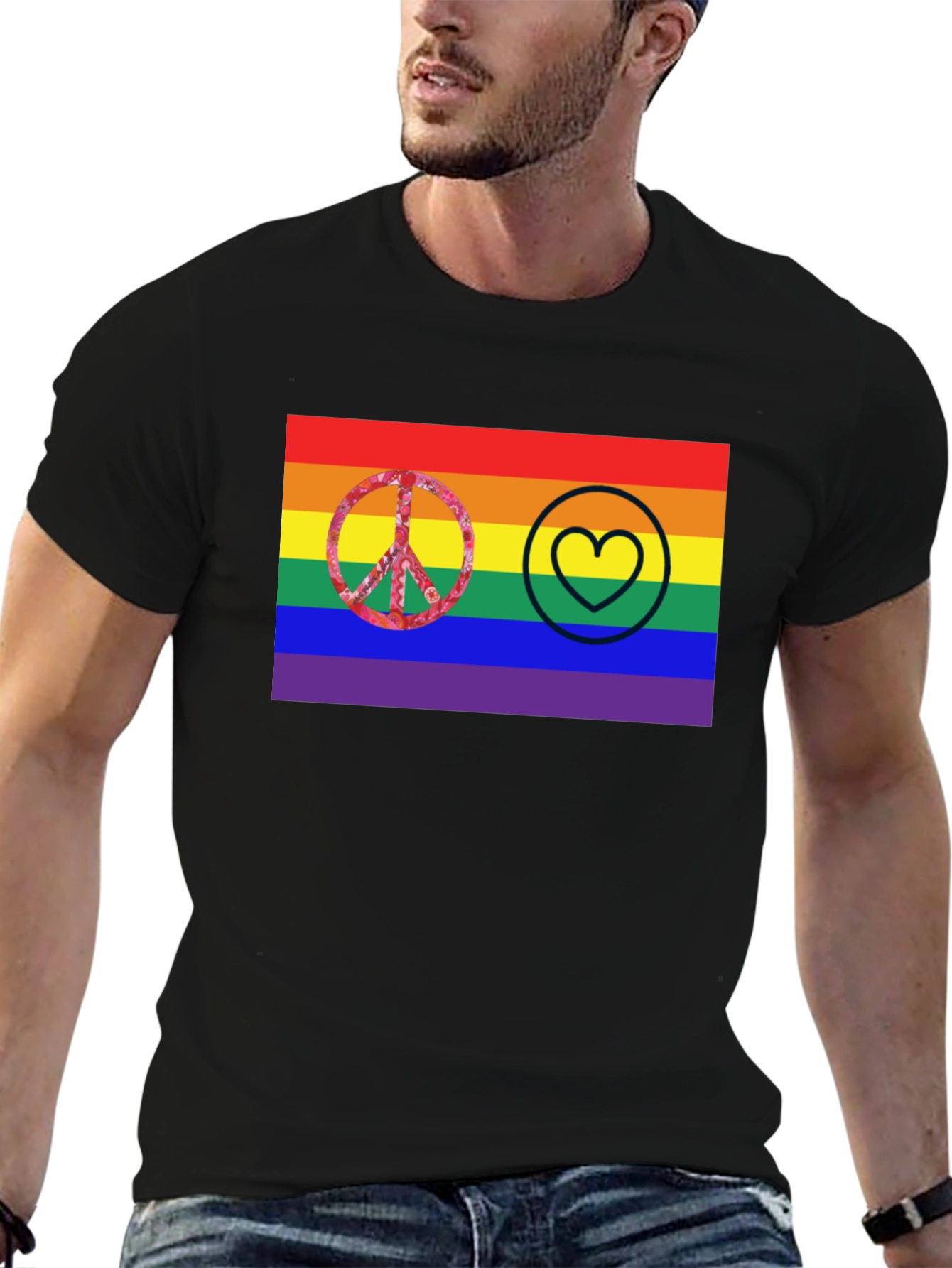 Pride Peace and Love Graphic Tee