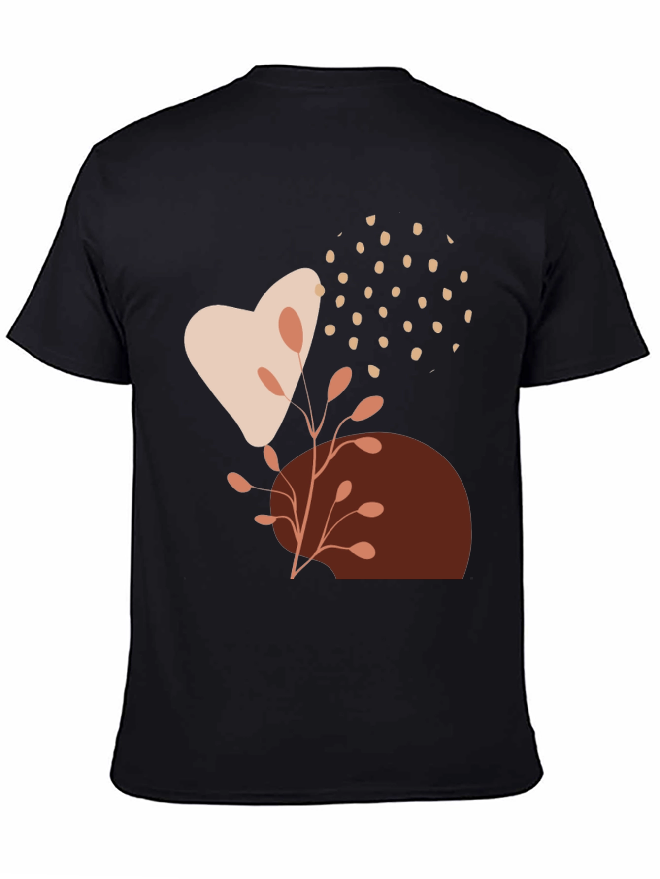 Modern Abstract Graphic Print Black T-Shirt