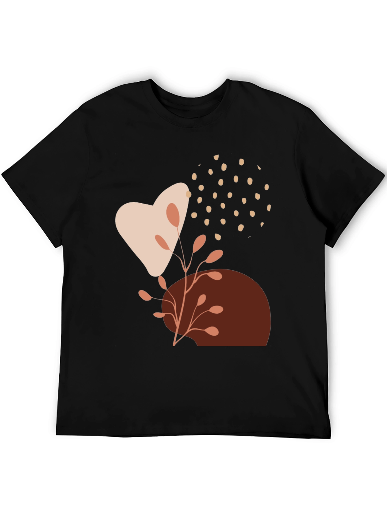 Modern Abstract Graphic Print Black T-Shirt
