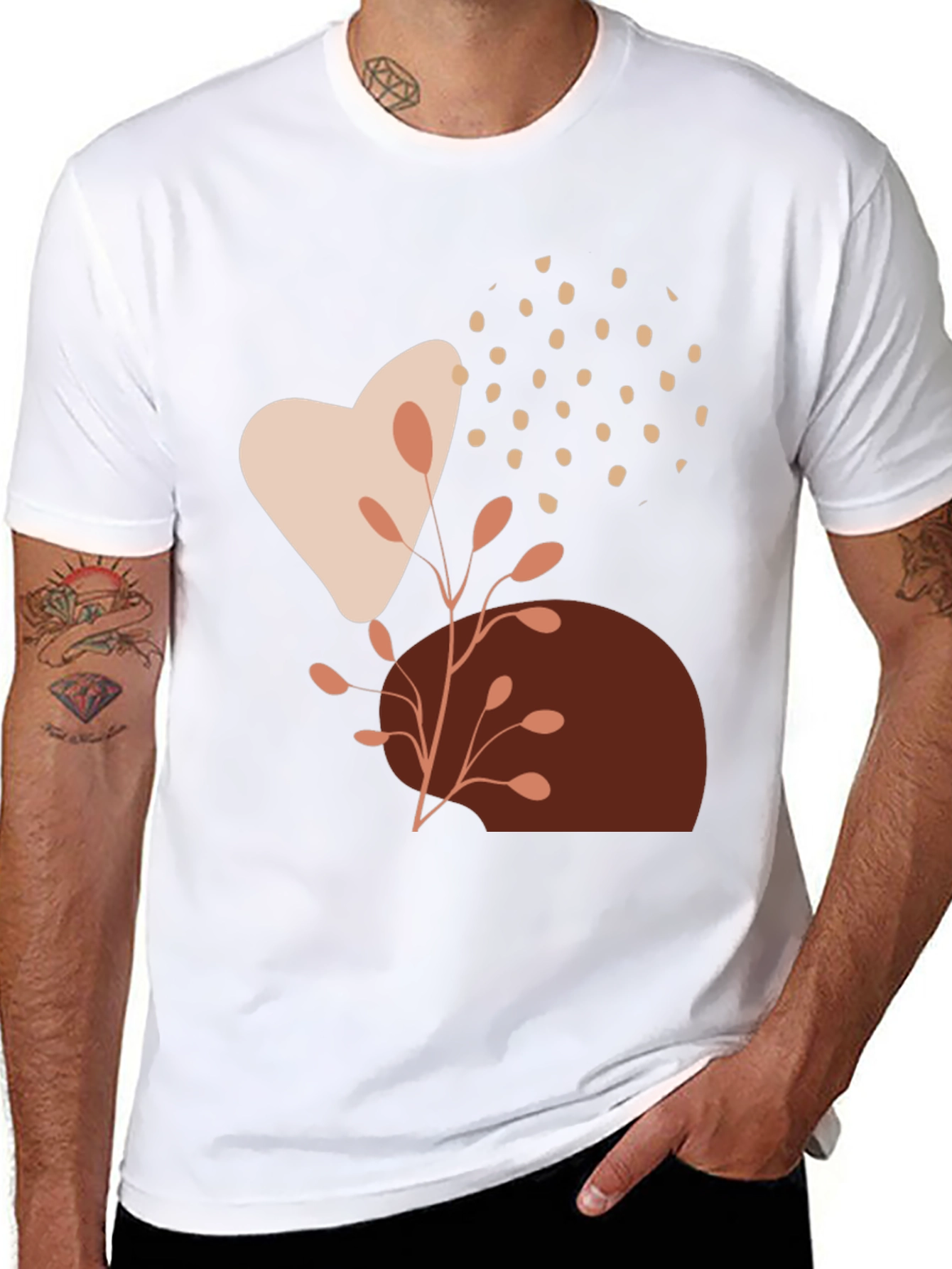 Modern Abstract Graphic Print Black T-Shirt