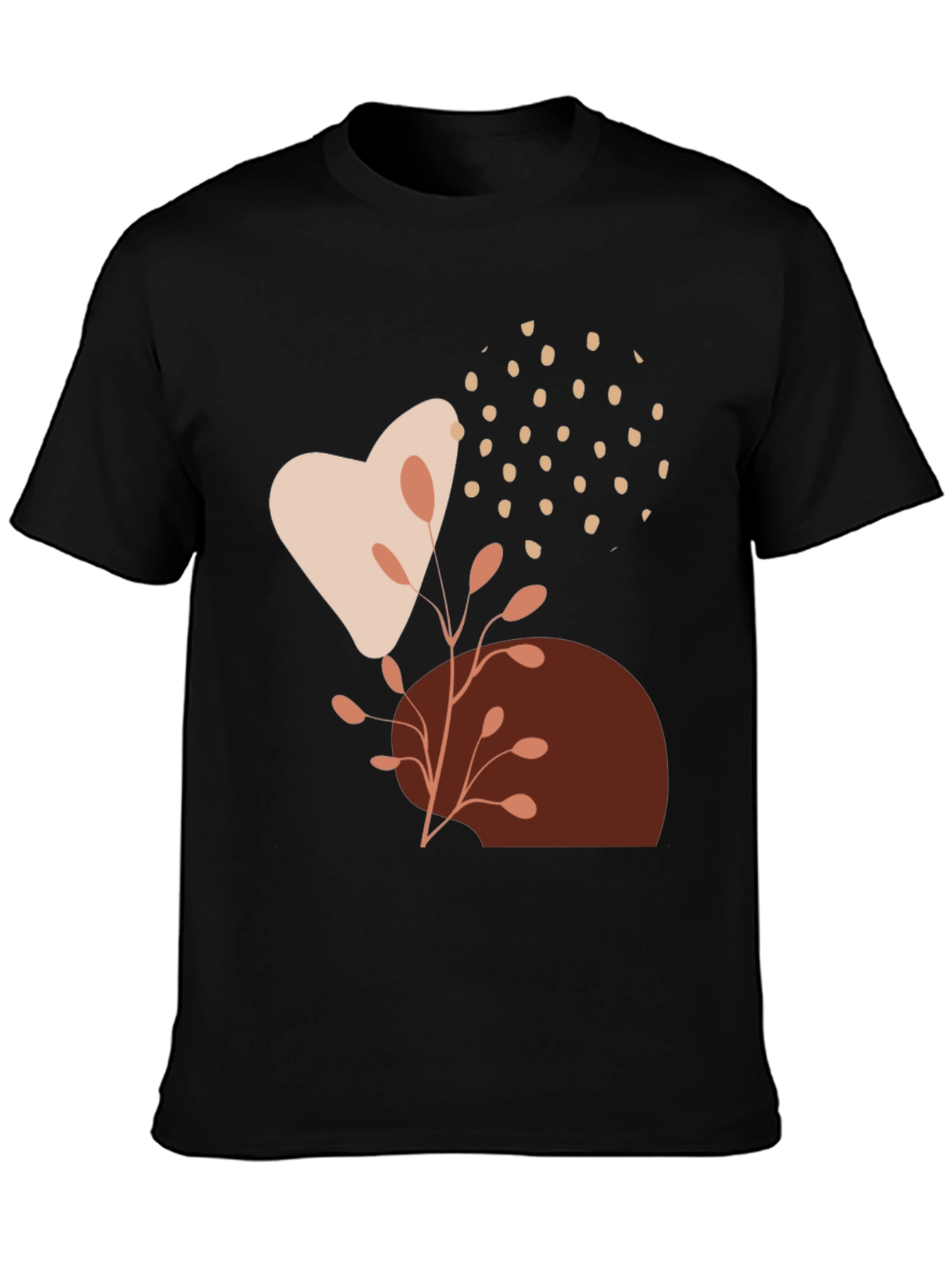 Modern Abstract Graphic Print Black T-Shirt
