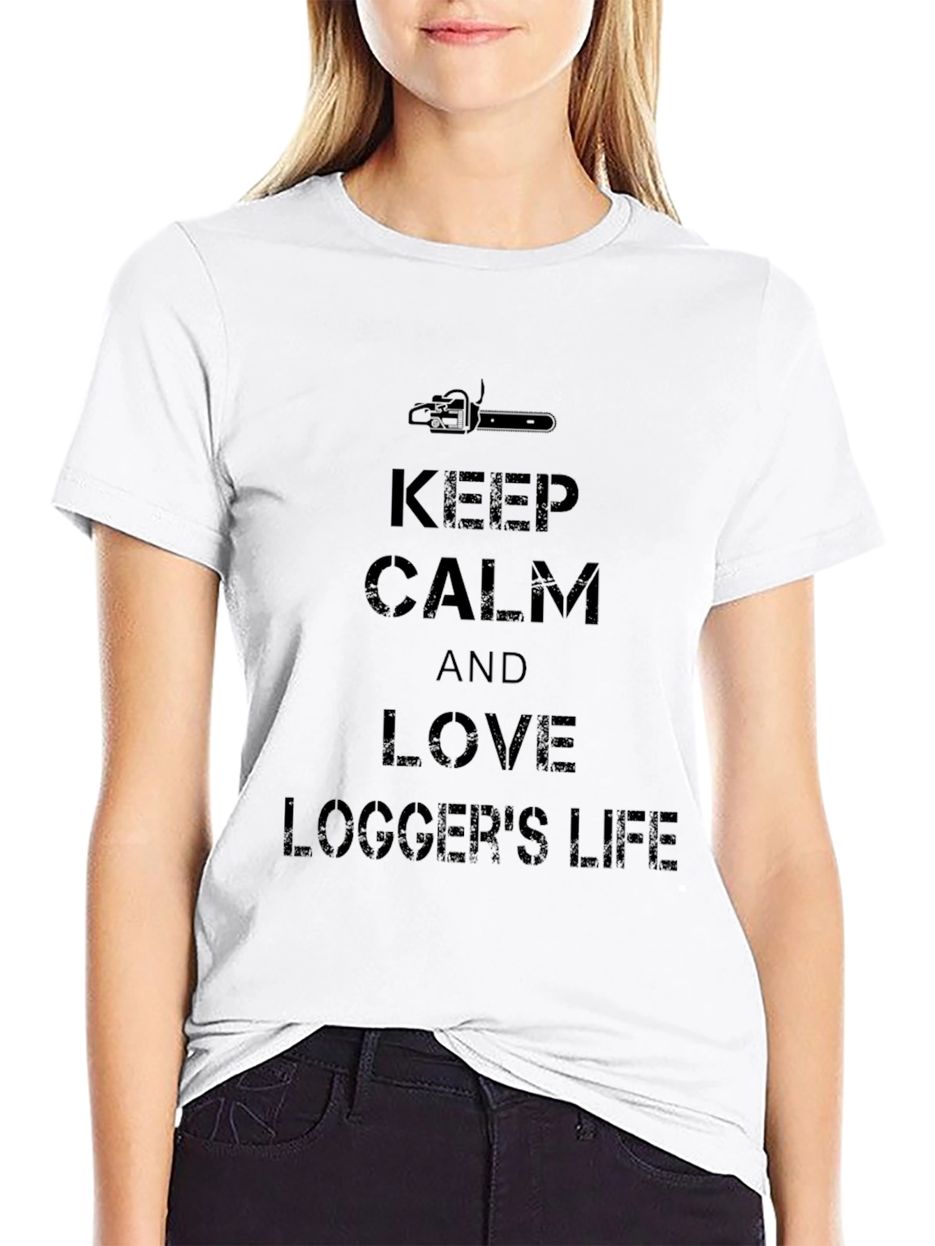 Keep Calm Loggers Life Tee - Black Cotton