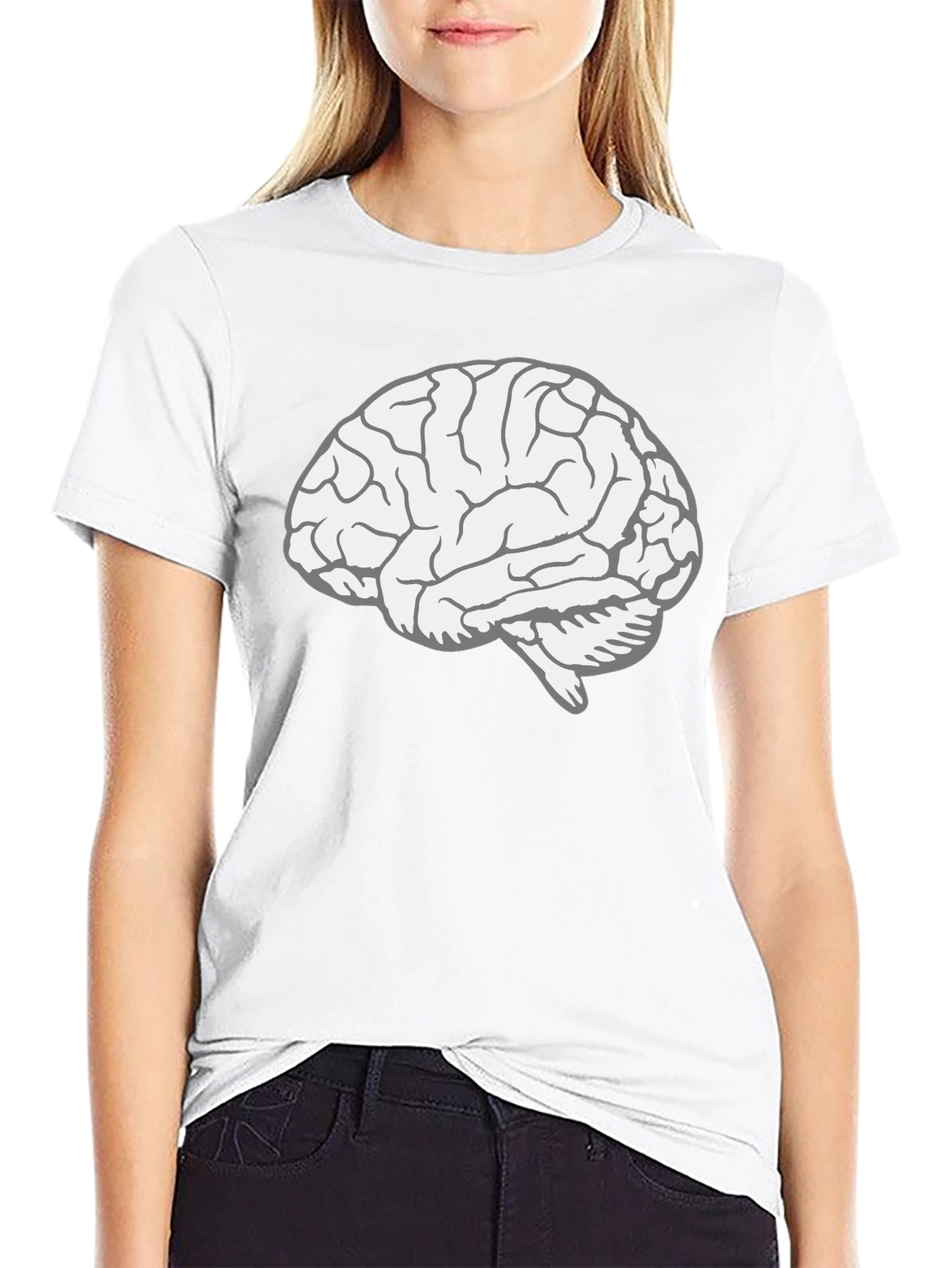 Brain Graphic Tee - Black Cotton T-Shirt