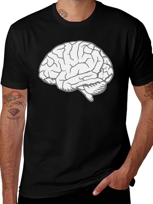 Brain Graphic Tee - Black Cotton T-Shirt