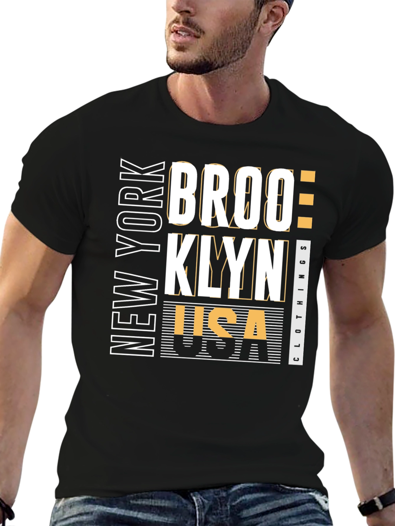 Brooklyn NY USA Graphic Tee - Black