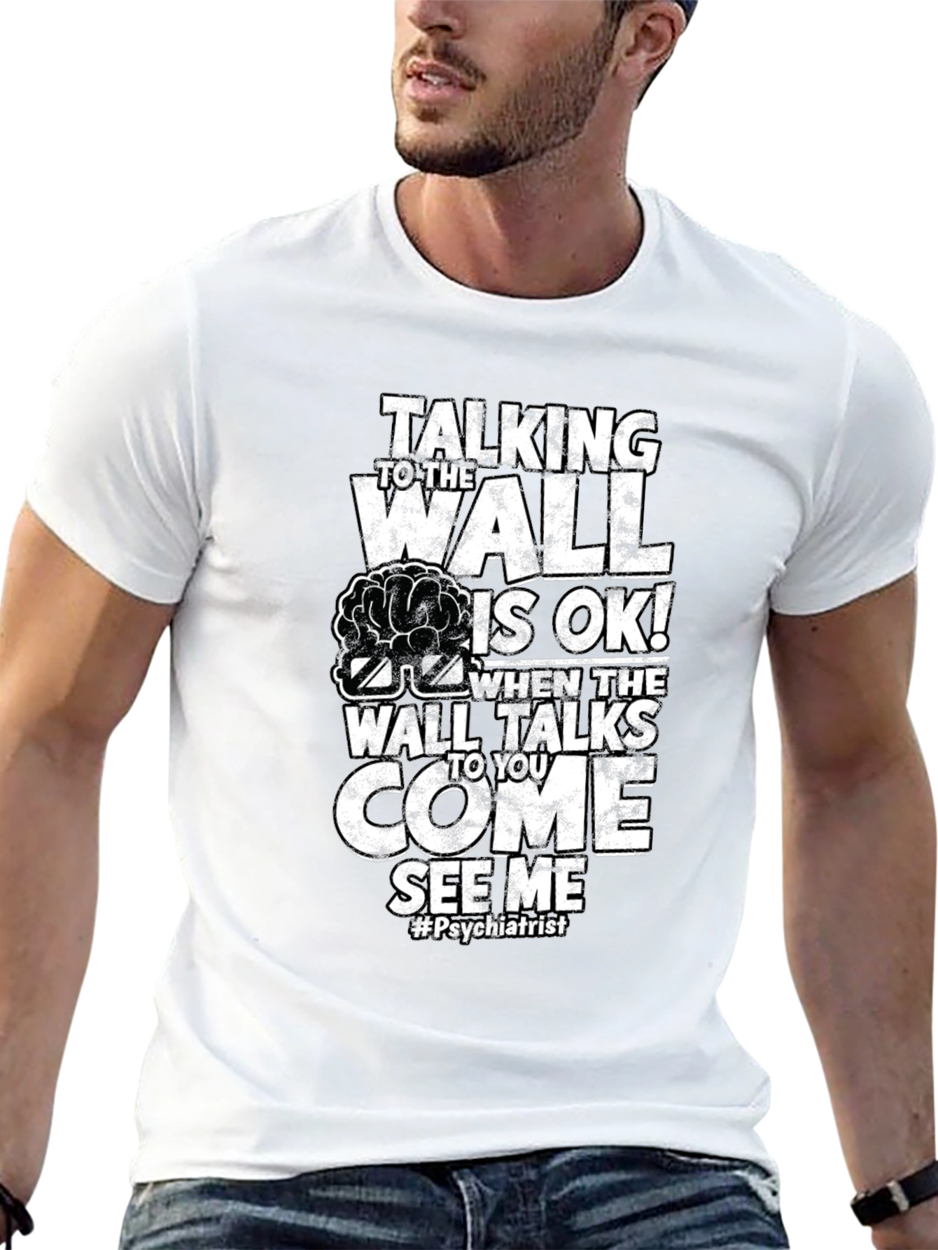 Talking Wall Psychiatrist Humor T-Shirt