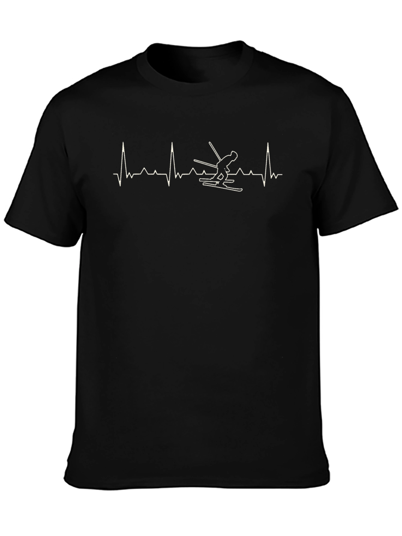 Heartbeat Skiing T-Shirt - Black