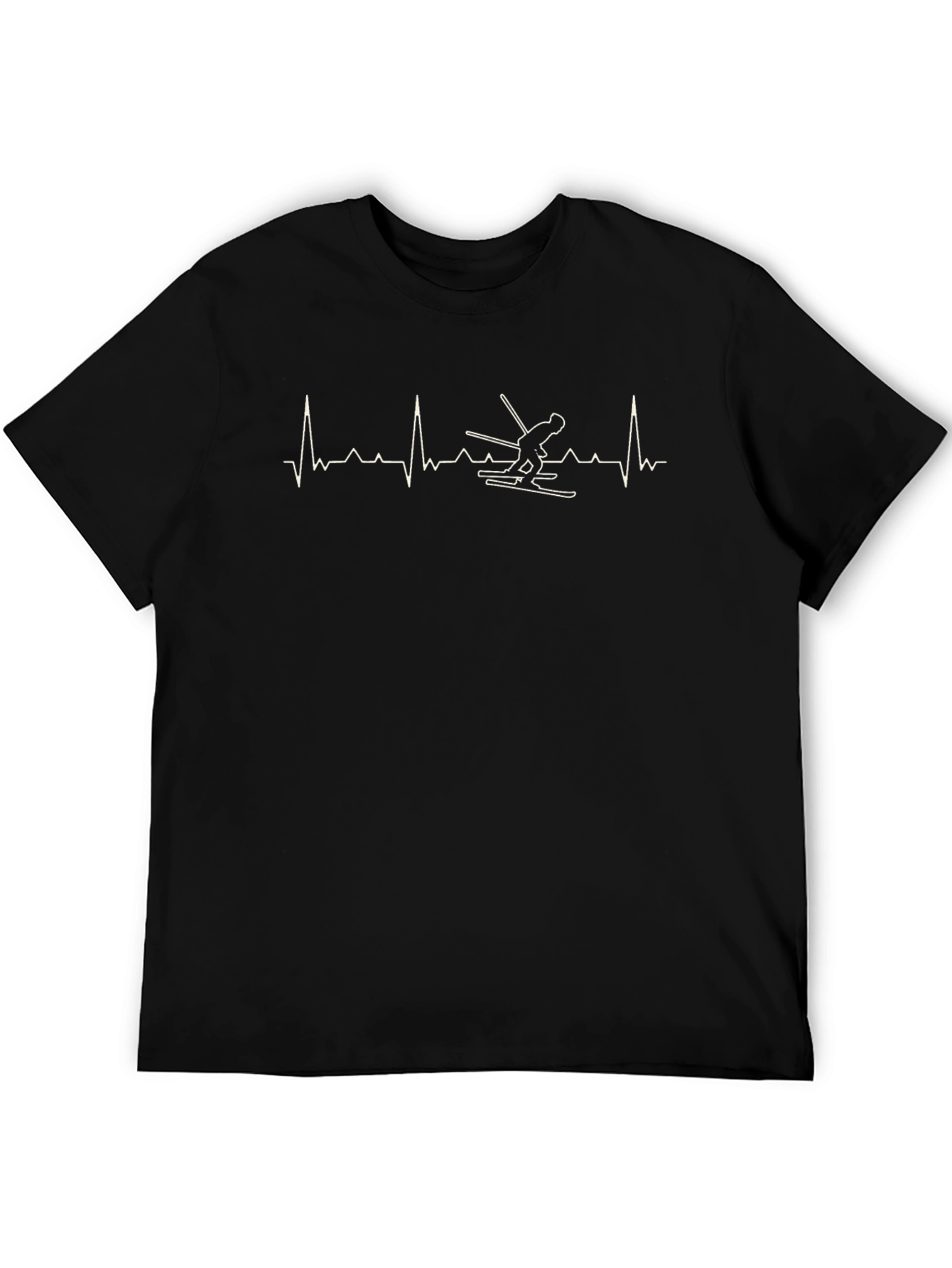 Heartbeat Skiing T-Shirt - Black