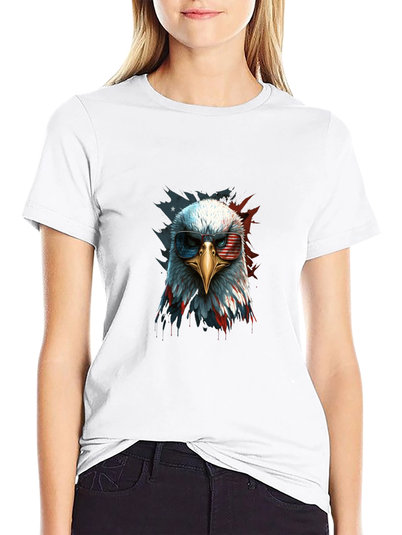 Patriotic Eagle Graphic Tee - Mens Black T-Shirt