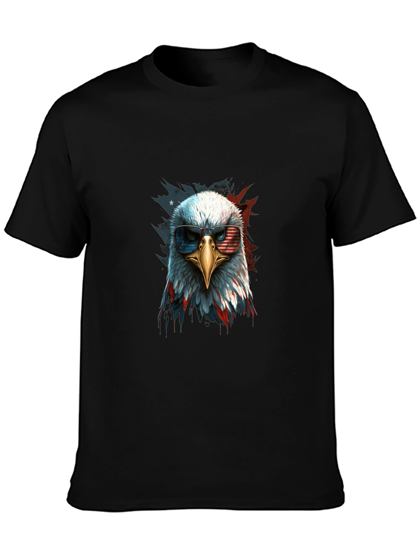 Patriotic Eagle Graphic Tee - Mens Black T-Shirt